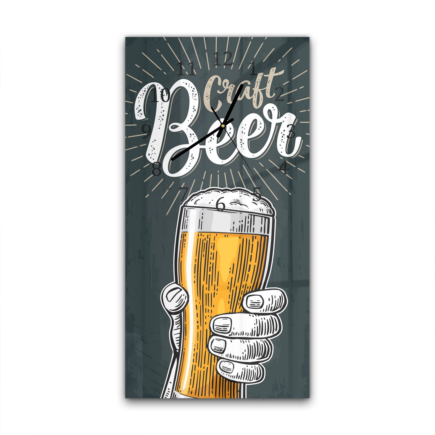 Wanduhr 30x60 - Bierglas-Design