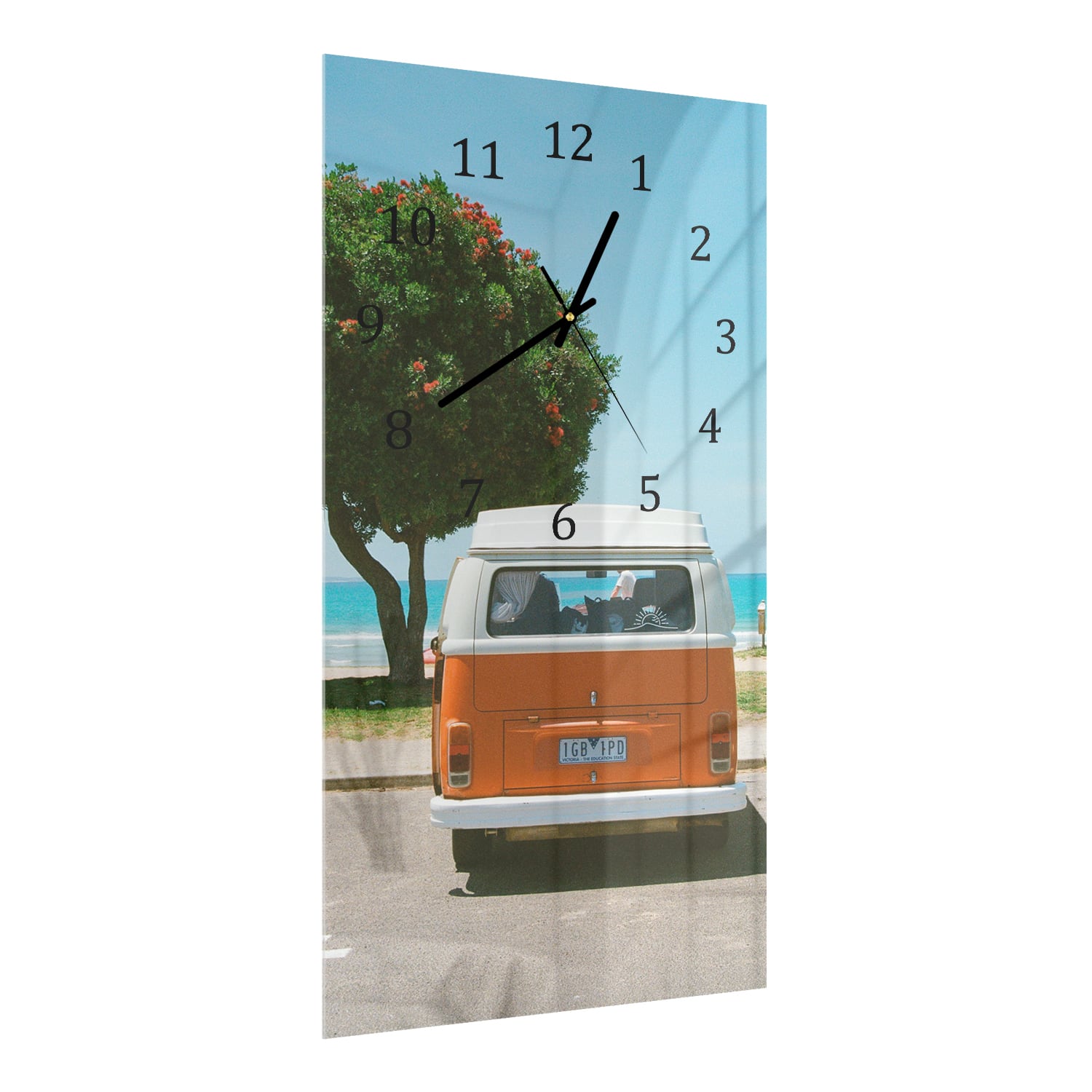 Wanduhr 30x60 - Wohnmobil am Strand