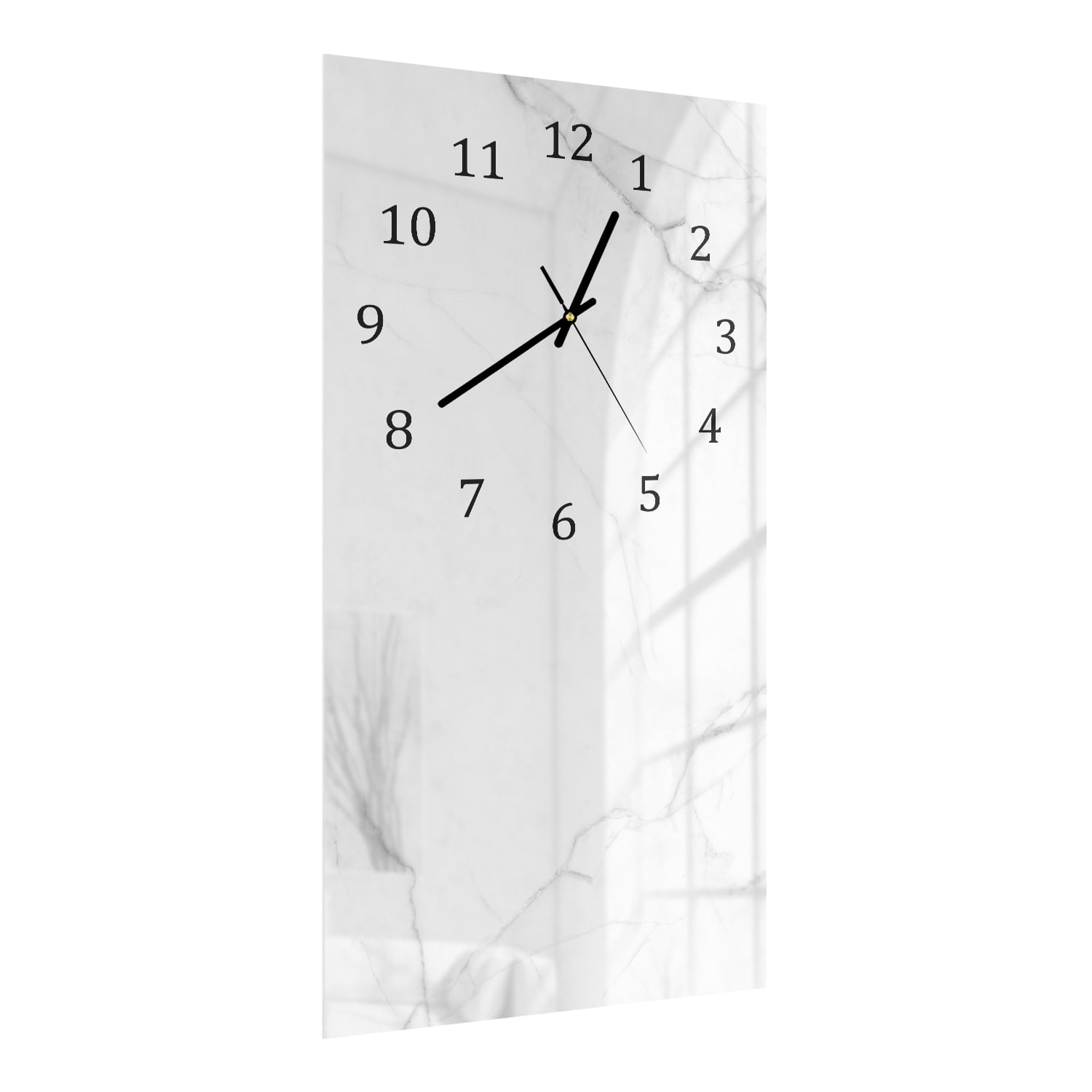 Wanduhr 30x60 - Milchweißer Marmor