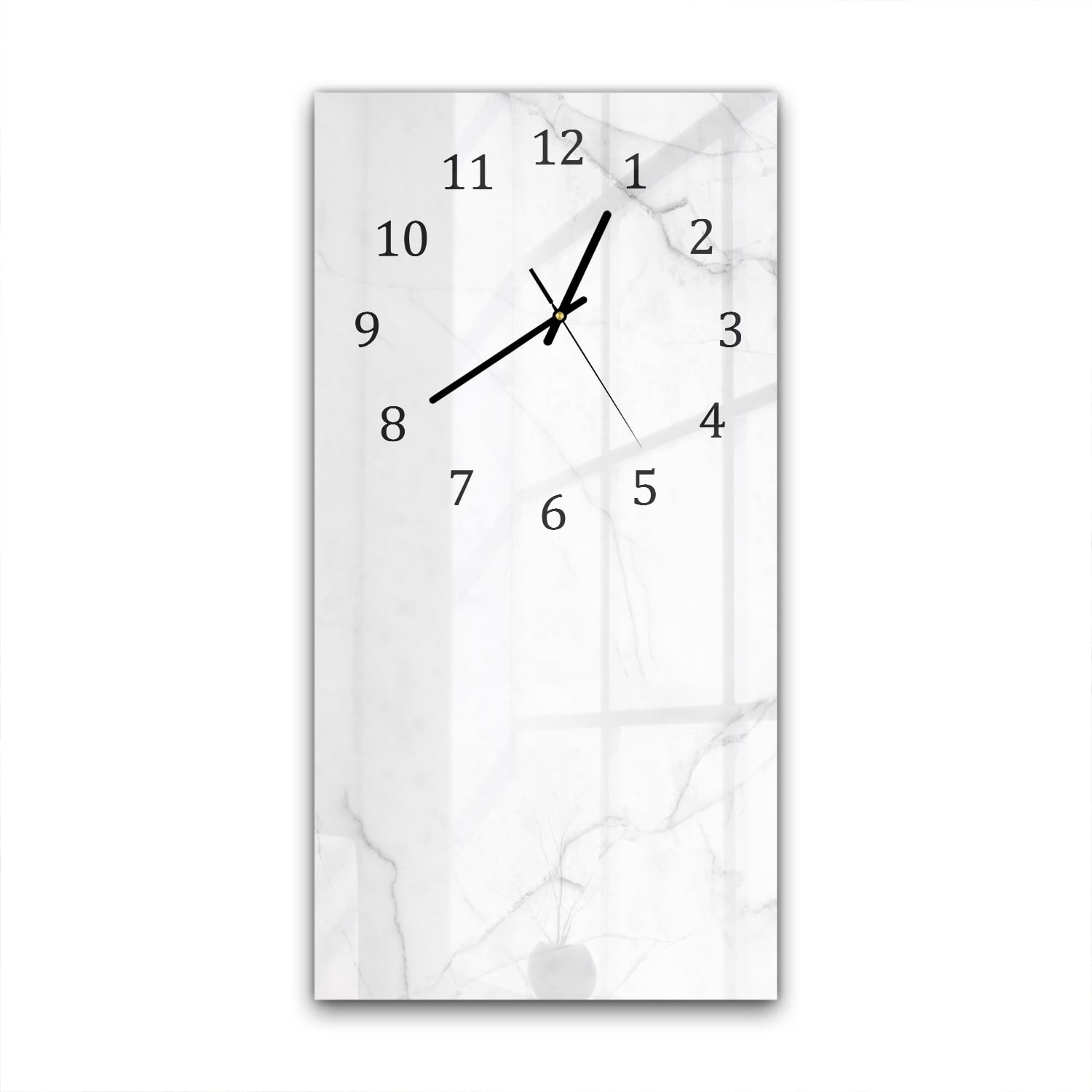 Wanduhr 30x60 - Milchweißer Marmor