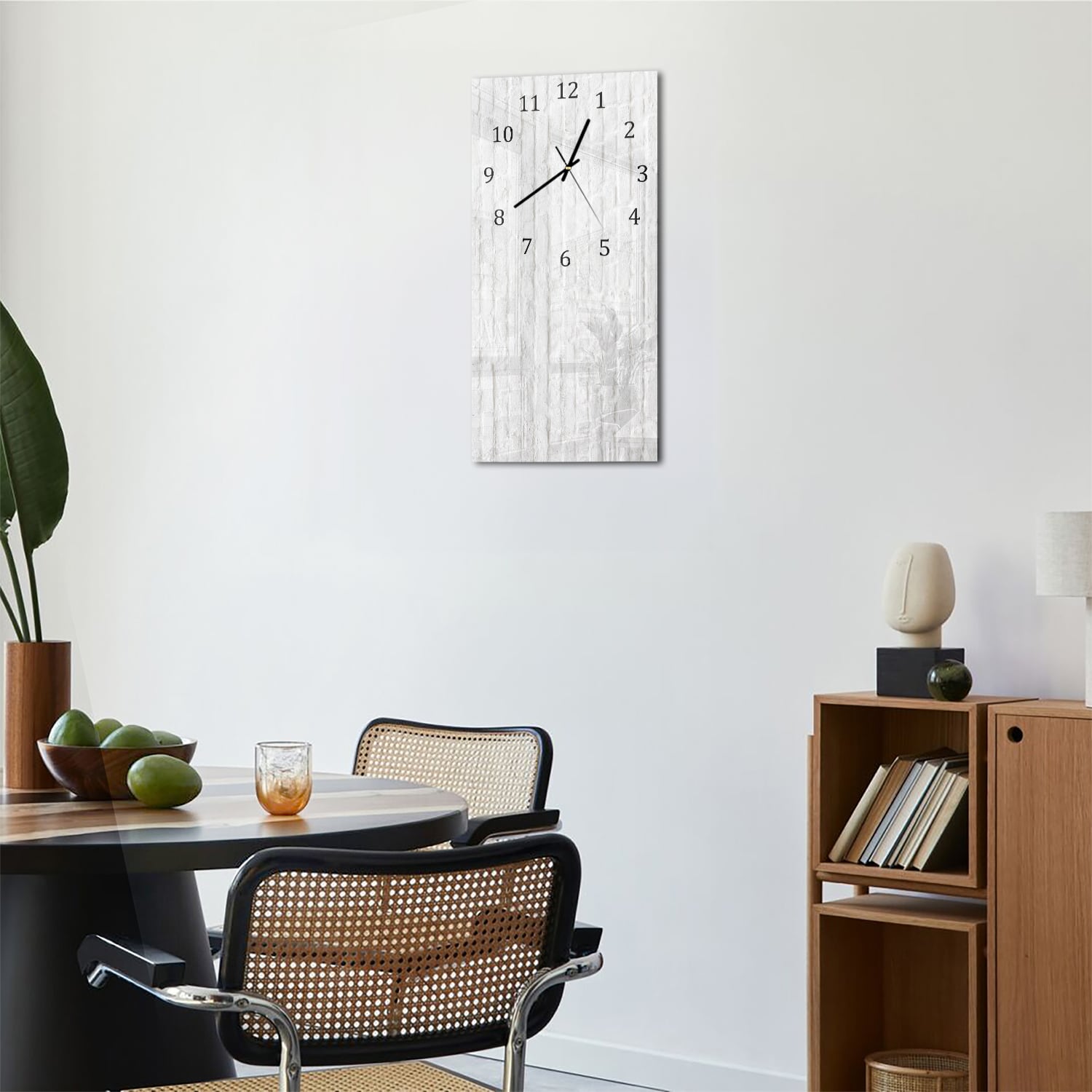 Wanduhr 30x60 - Weiße Steinmauer