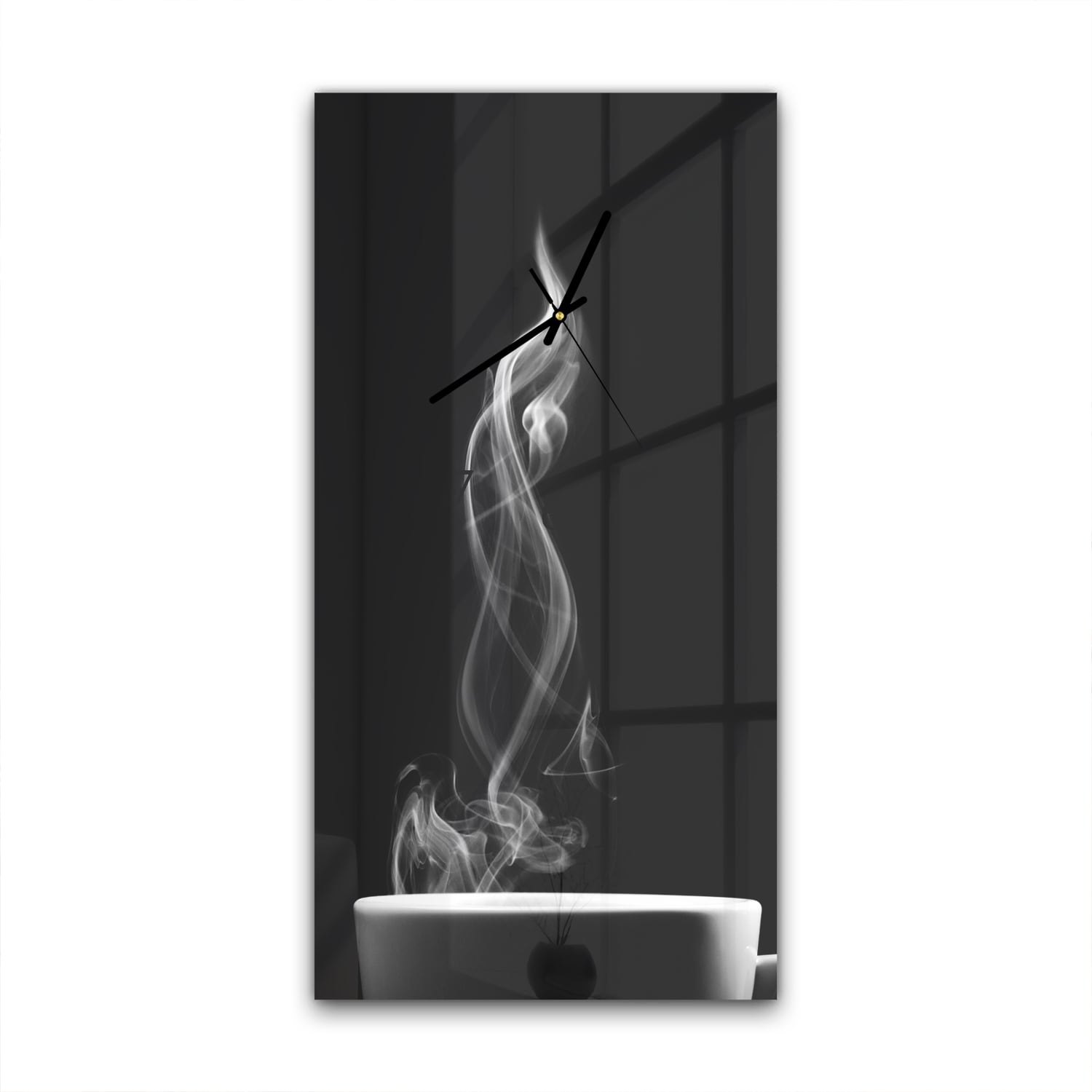 Wanduhr 30x60 - Kaffee mit Dampf