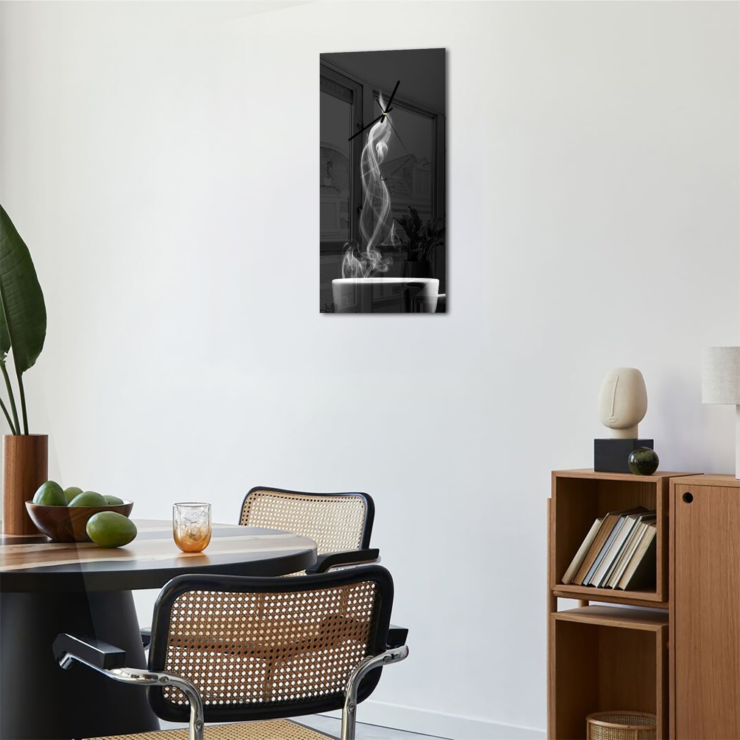 Wanduhr 30x60 - Kaffee mit Dampf