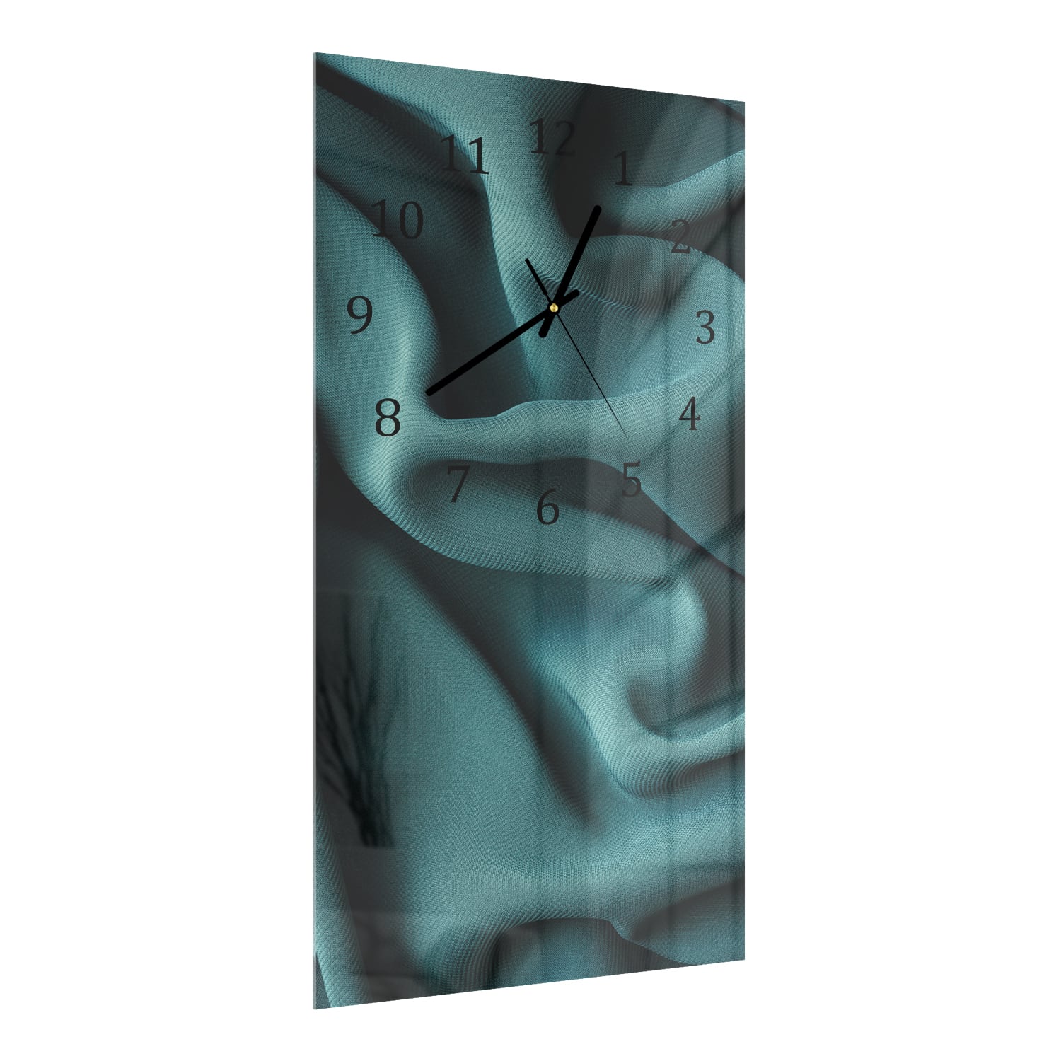 Wanduhr 30x60 - Grüne Stofftextur