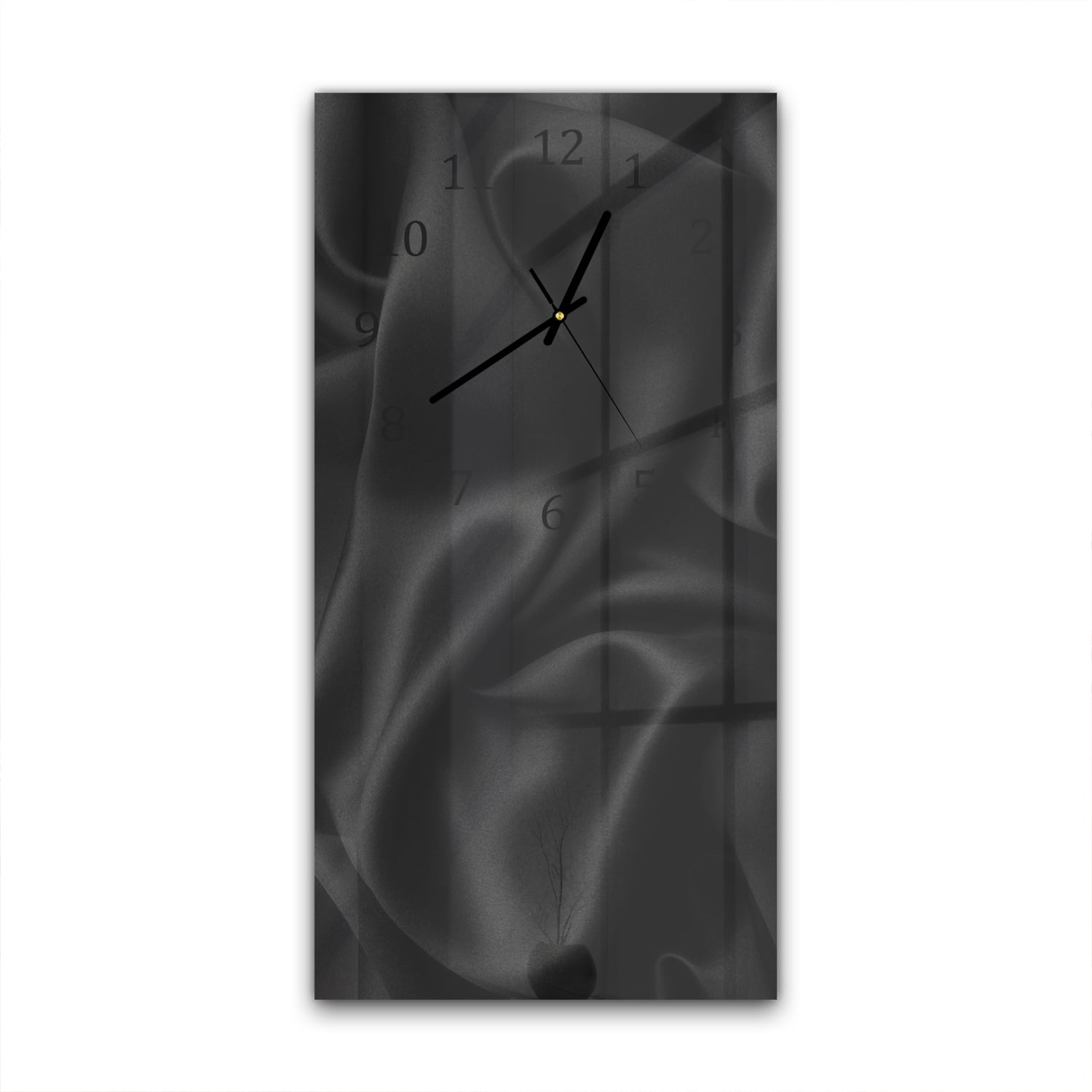 Wanduhr 30x60 - Schwarze Seide