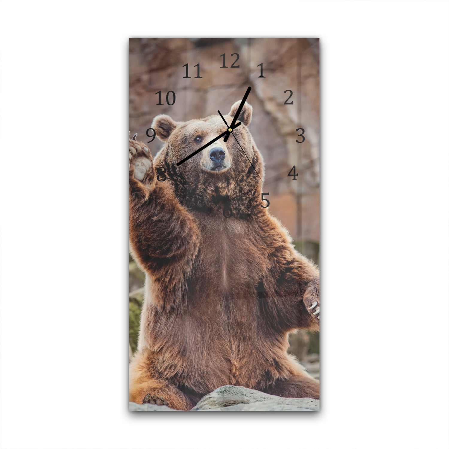 Wanduhr 30x60 - Winkender Bär