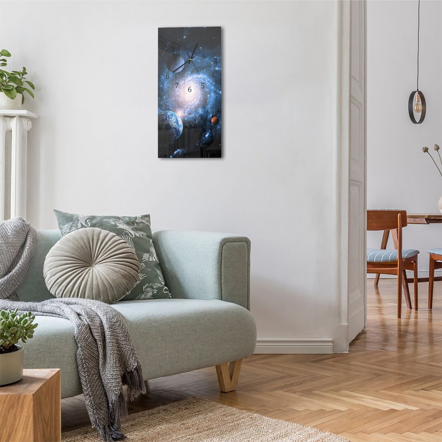 Wanduhr 30x60 - Planeten des Sonnensystems