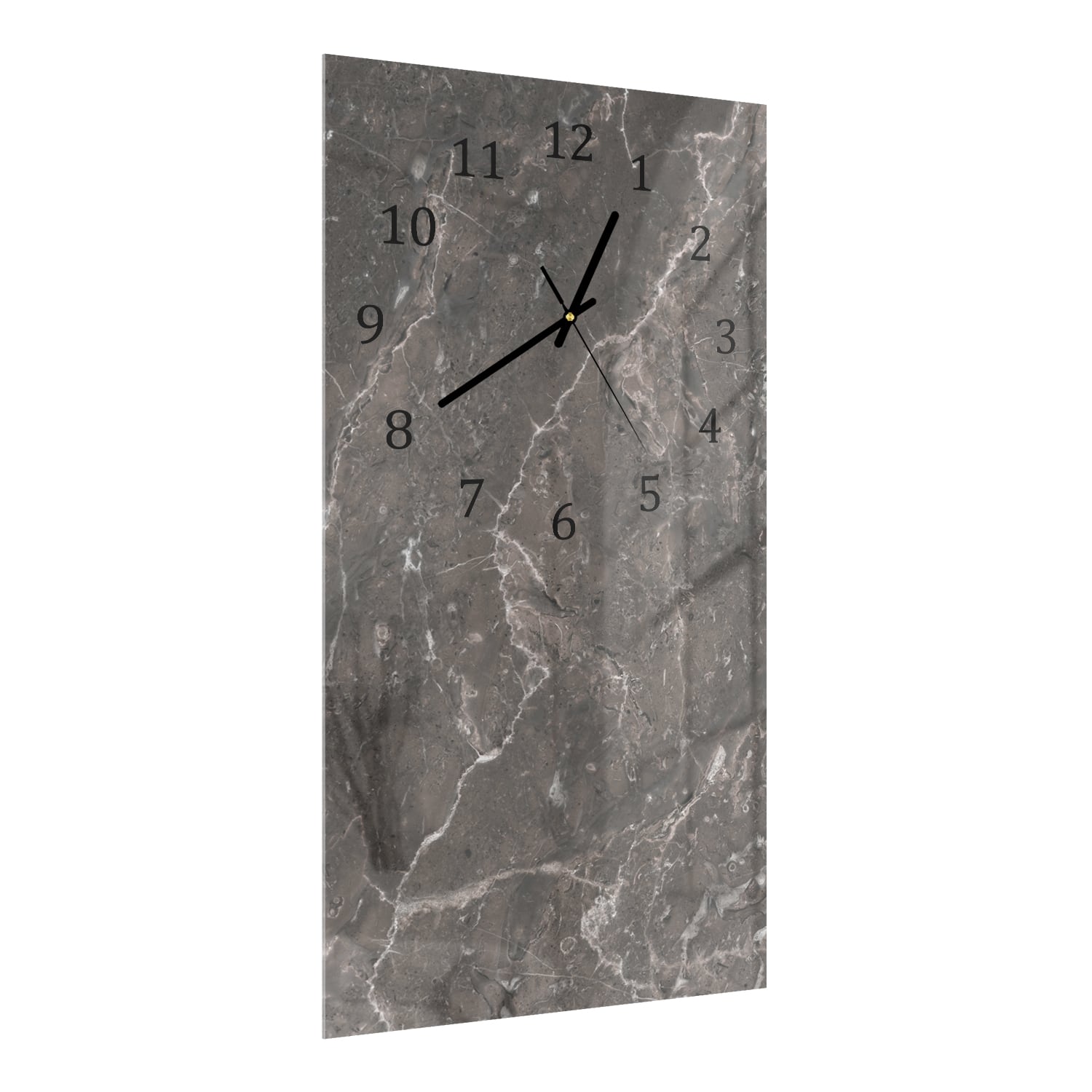 Wanduhr 30x60 - Grau-brauner Marmor