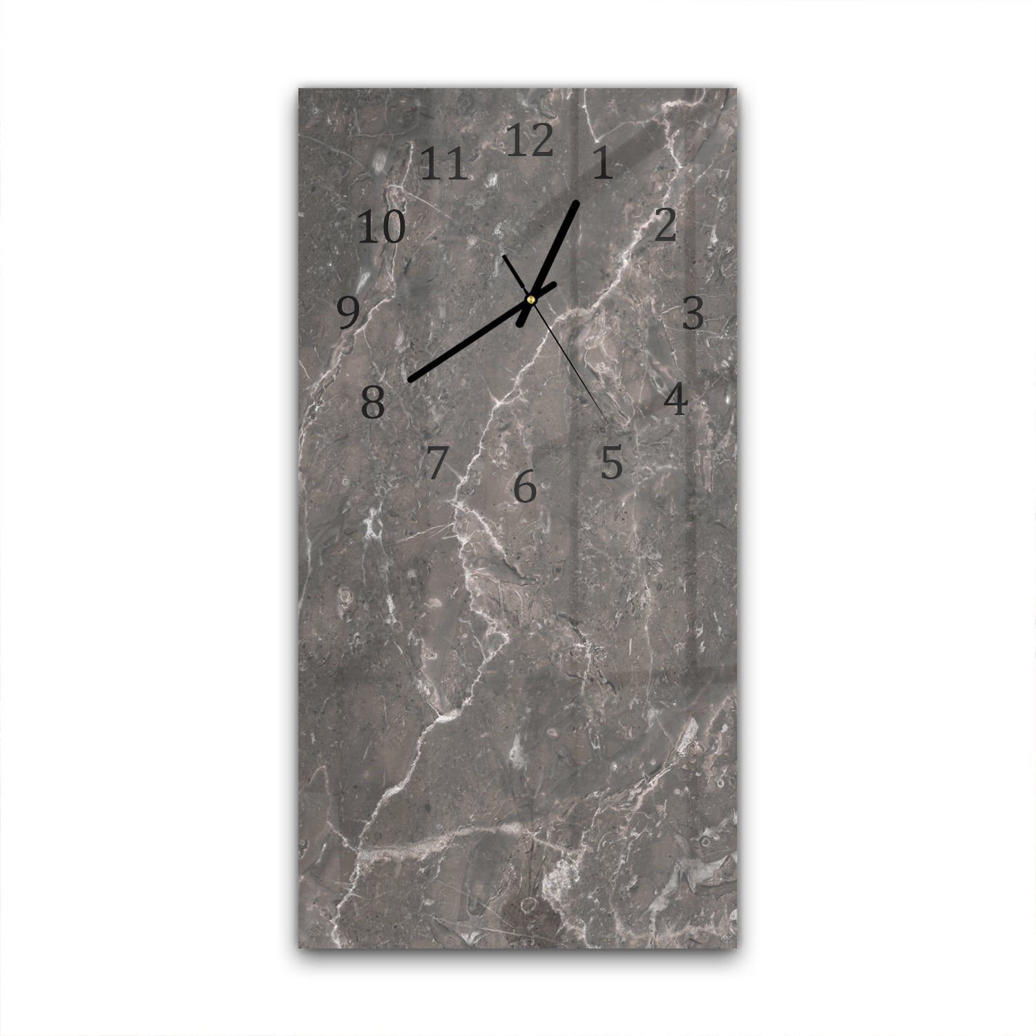 Wanduhr 30x60 - Grau-brauner Marmor
