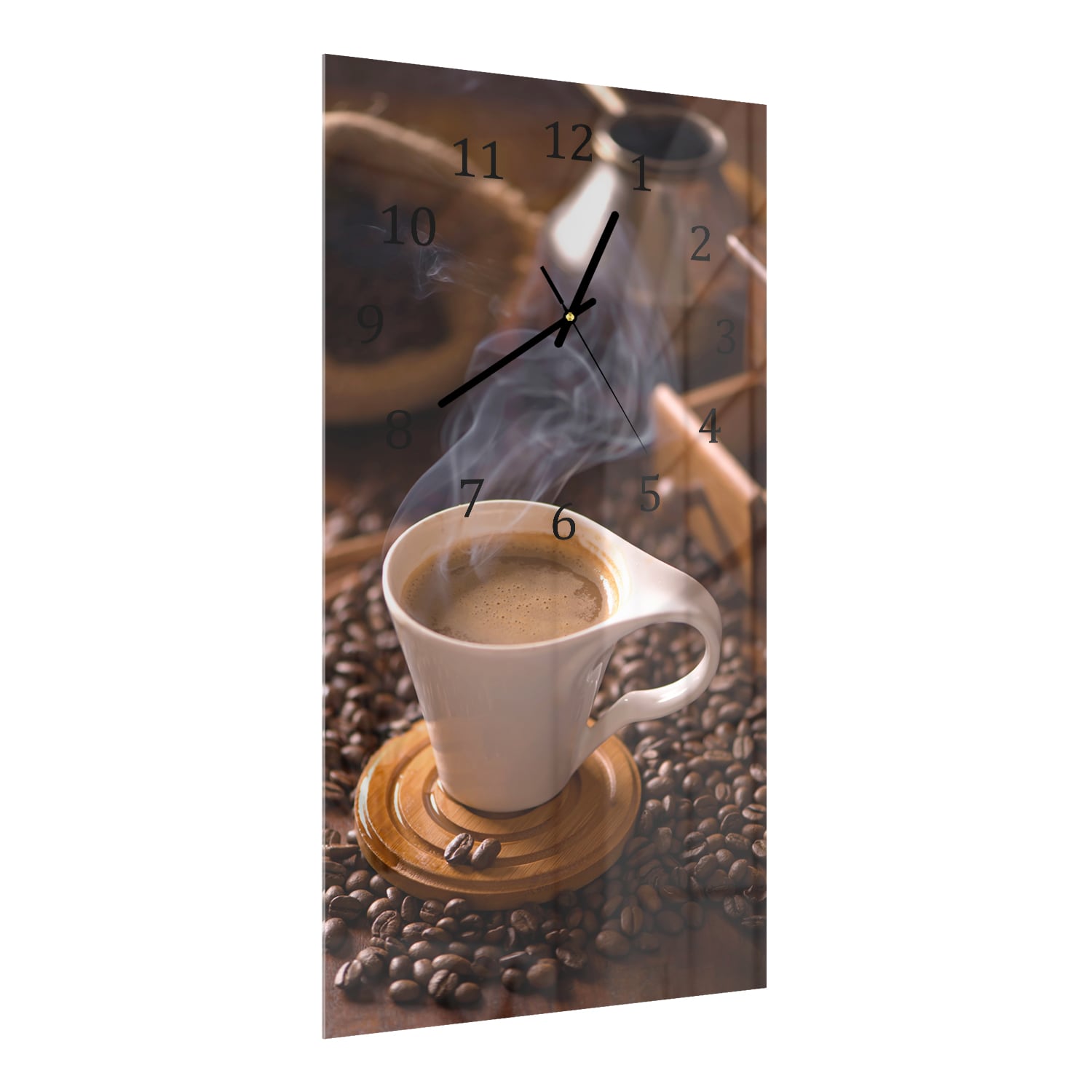 Wanduhr 30x60 - Warme Tasse Kaffee