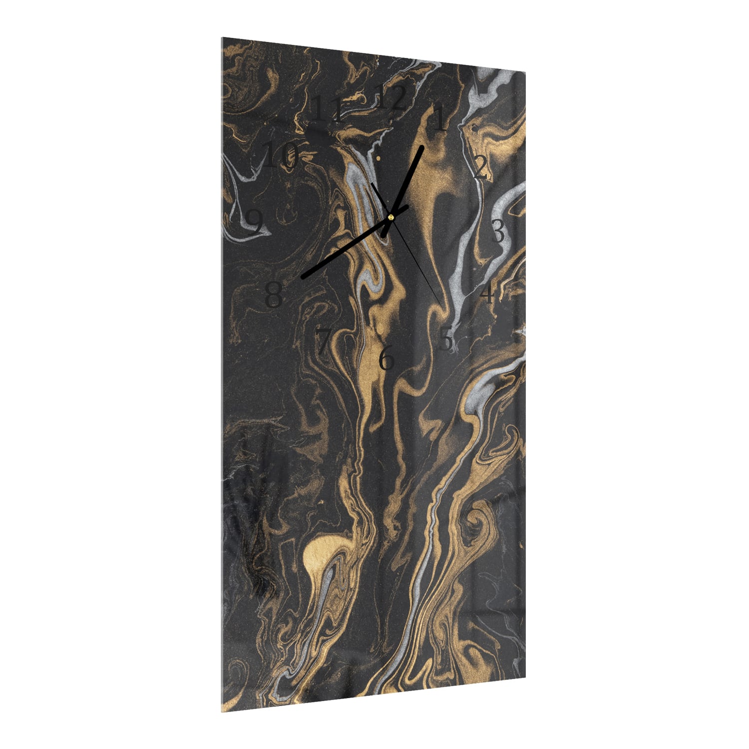 Wanduhr 30x60 - Marmorierte Tintentextur