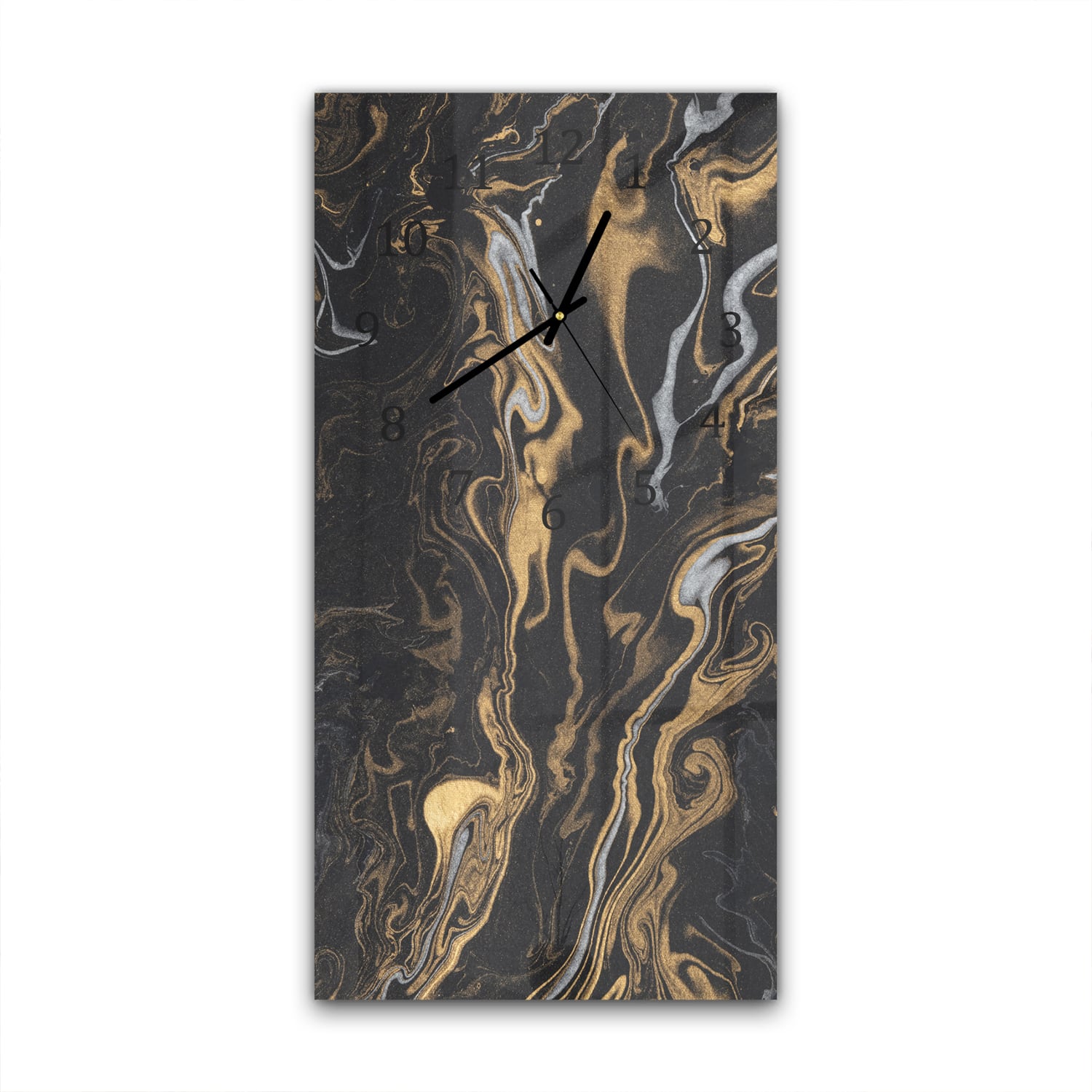 Wanduhr 30x60 - Marmorierte Tintentextur