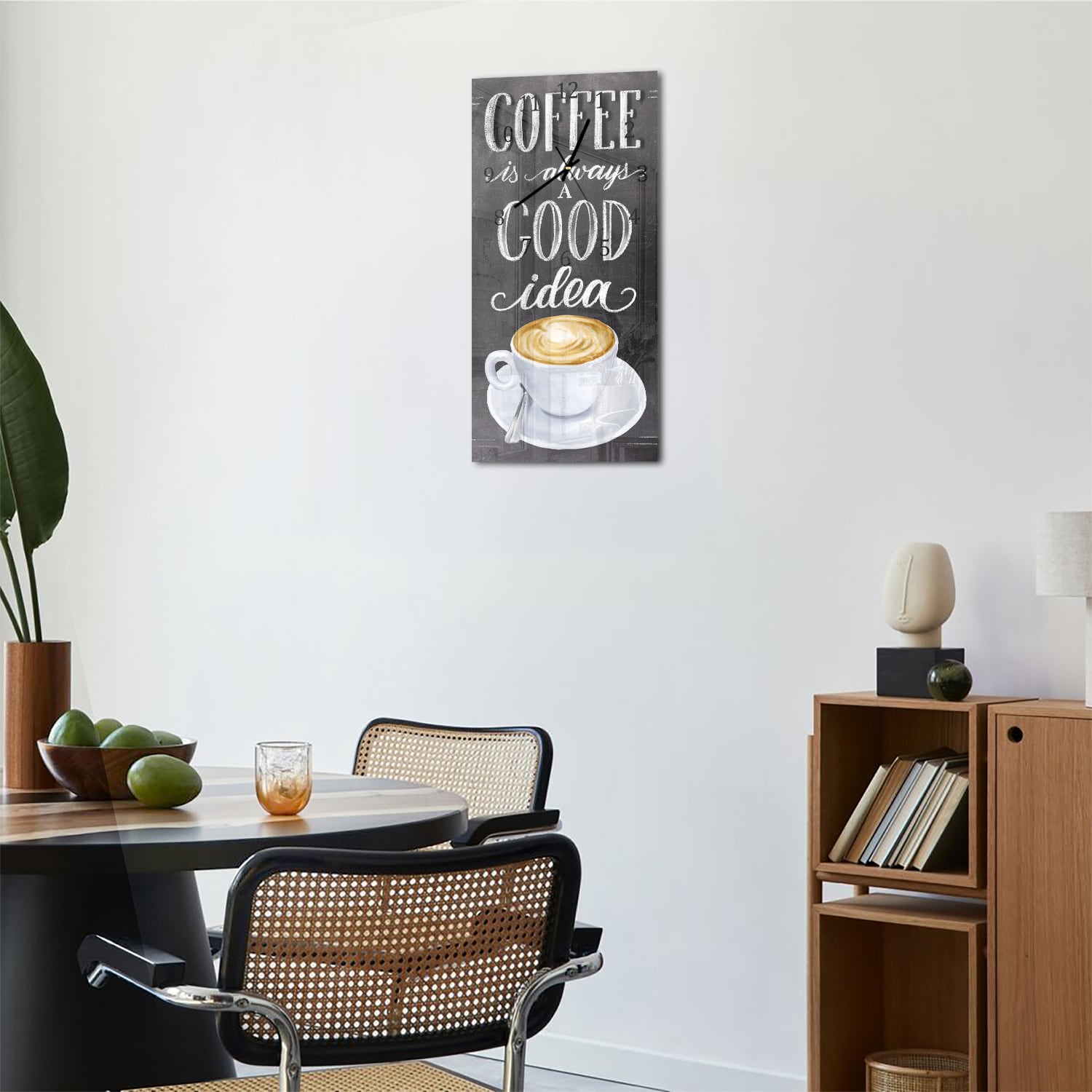 Wanduhr 30x60 - Kaffee-Spruch