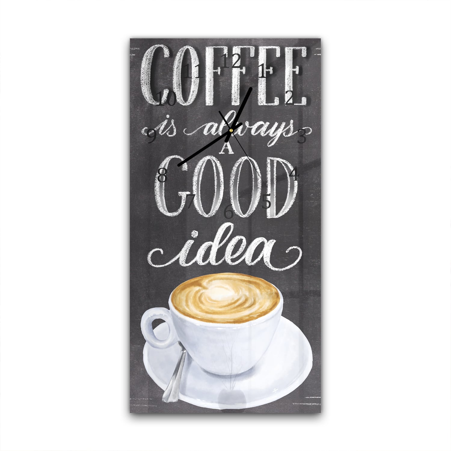 Wanduhr 30x60 - Kaffee-Spruch