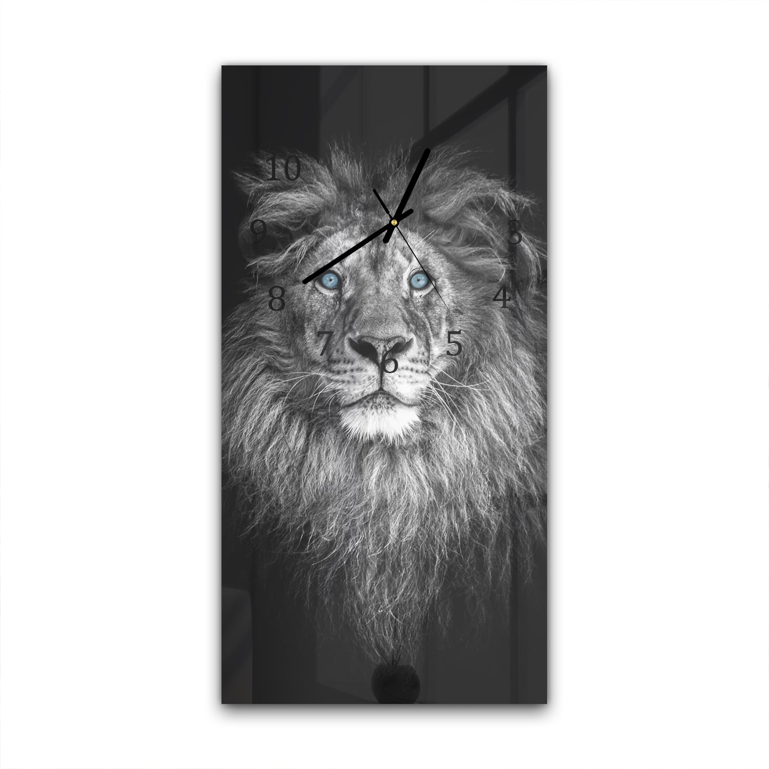 Wanduhr 30x60 - Löwe mit blauen Augen