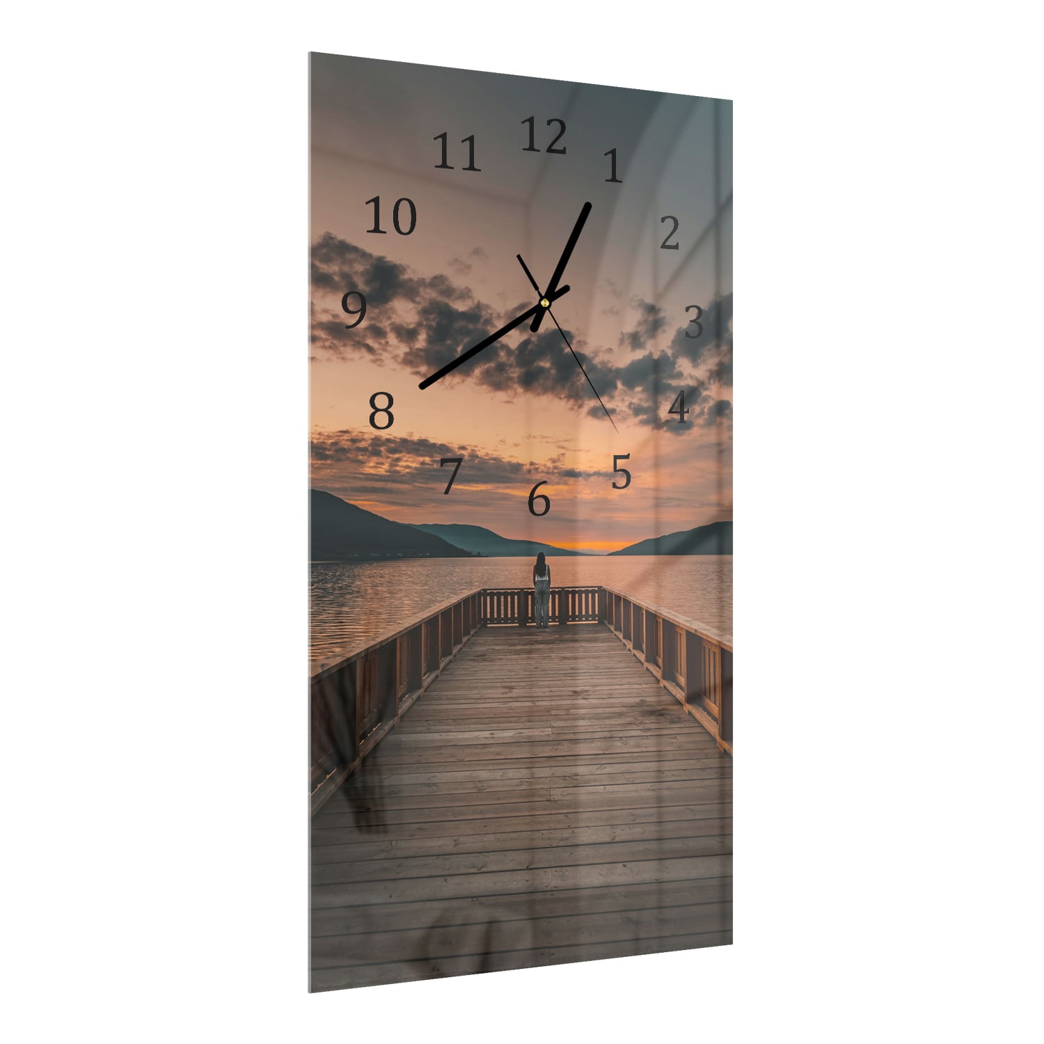 Wanduhr 30x60 - Steg am See