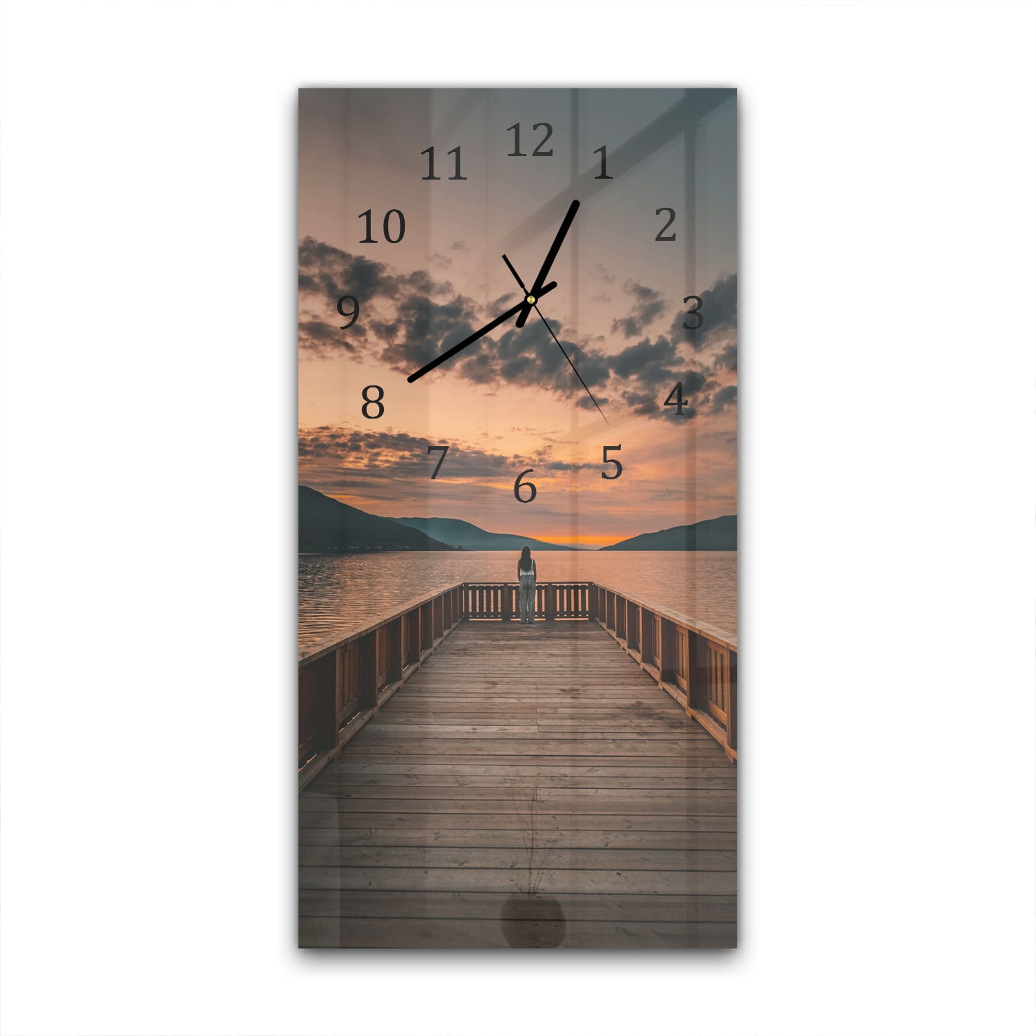 Wanduhr 30x60 - Steg am See