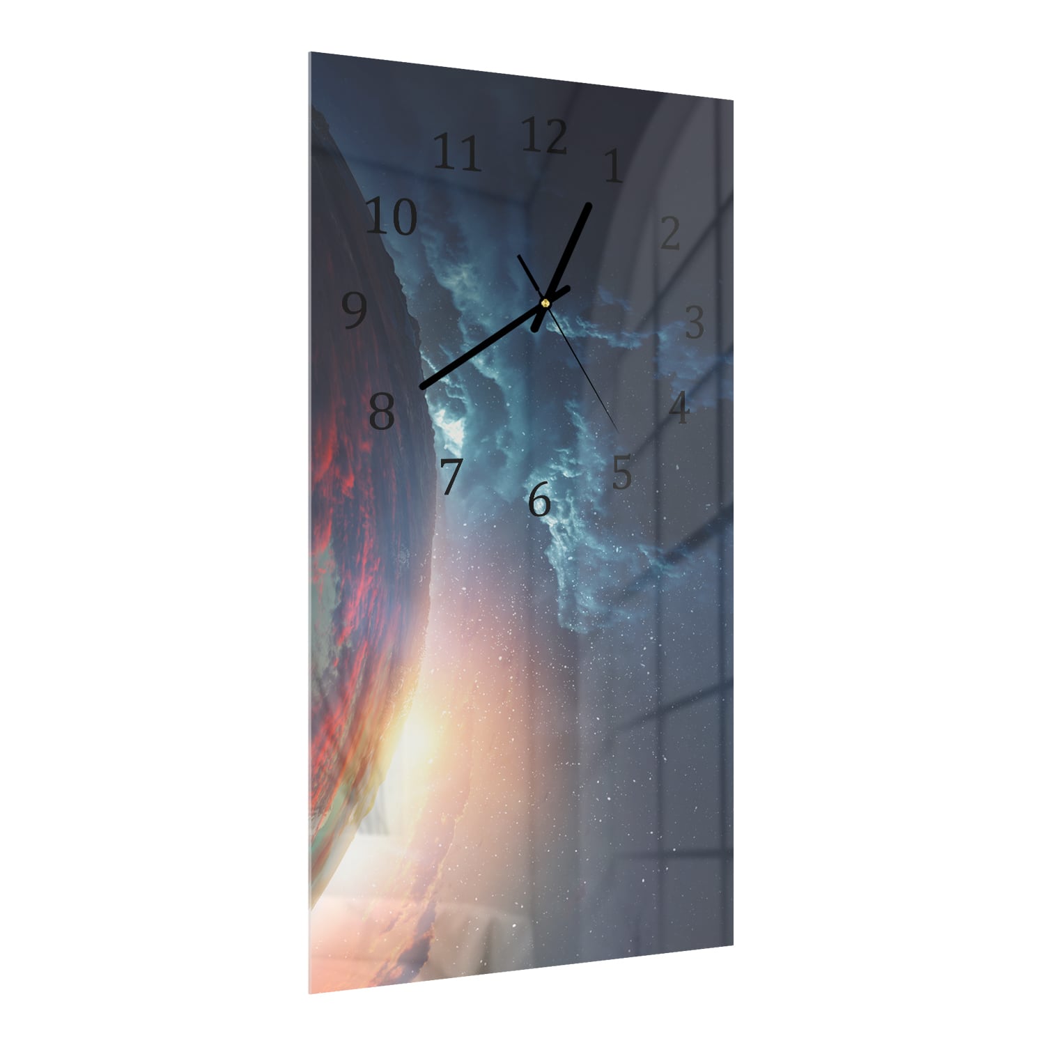 Wanduhr 30x60 - Planetenbahn