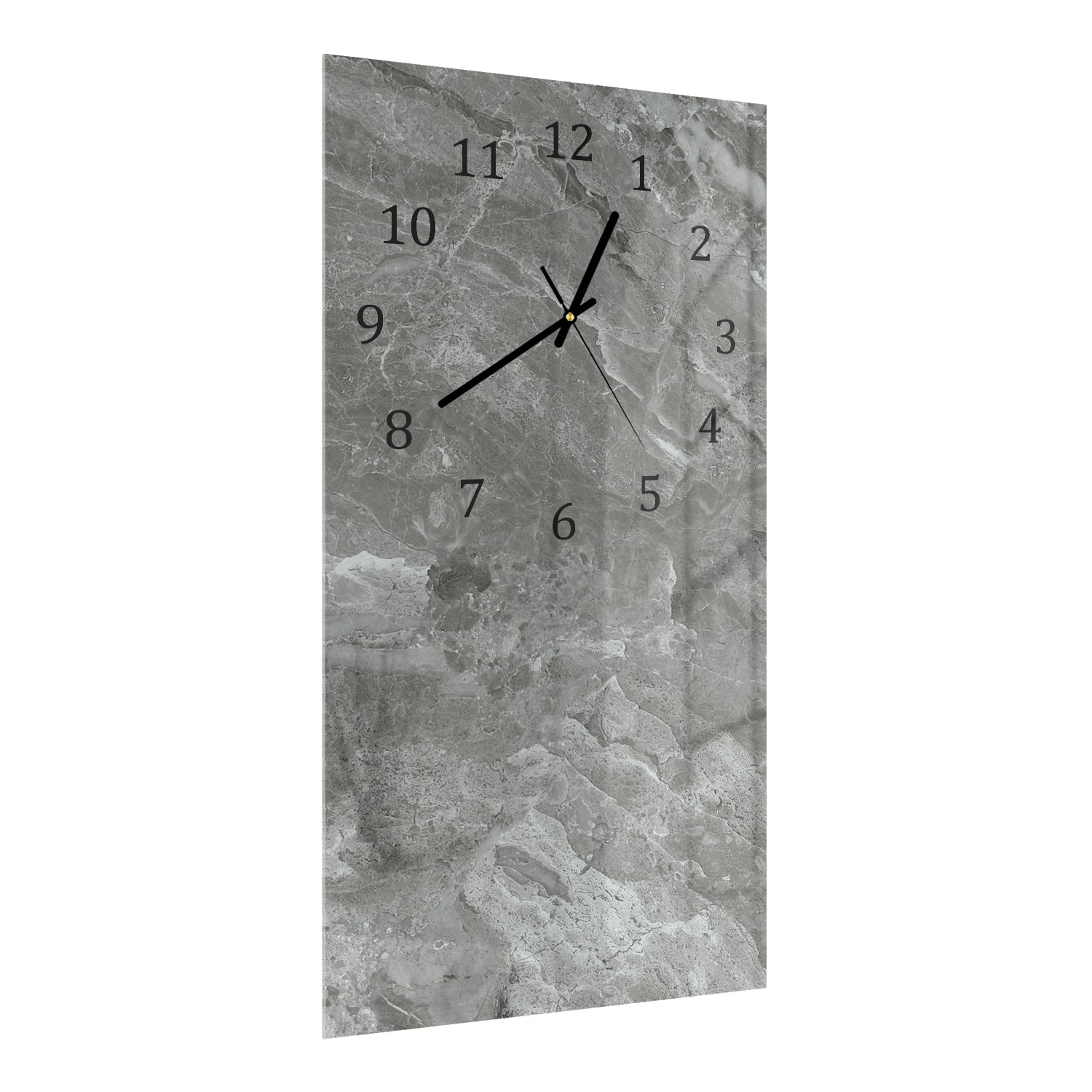 Wanduhr 30x60 - Silbergrauer Marmor