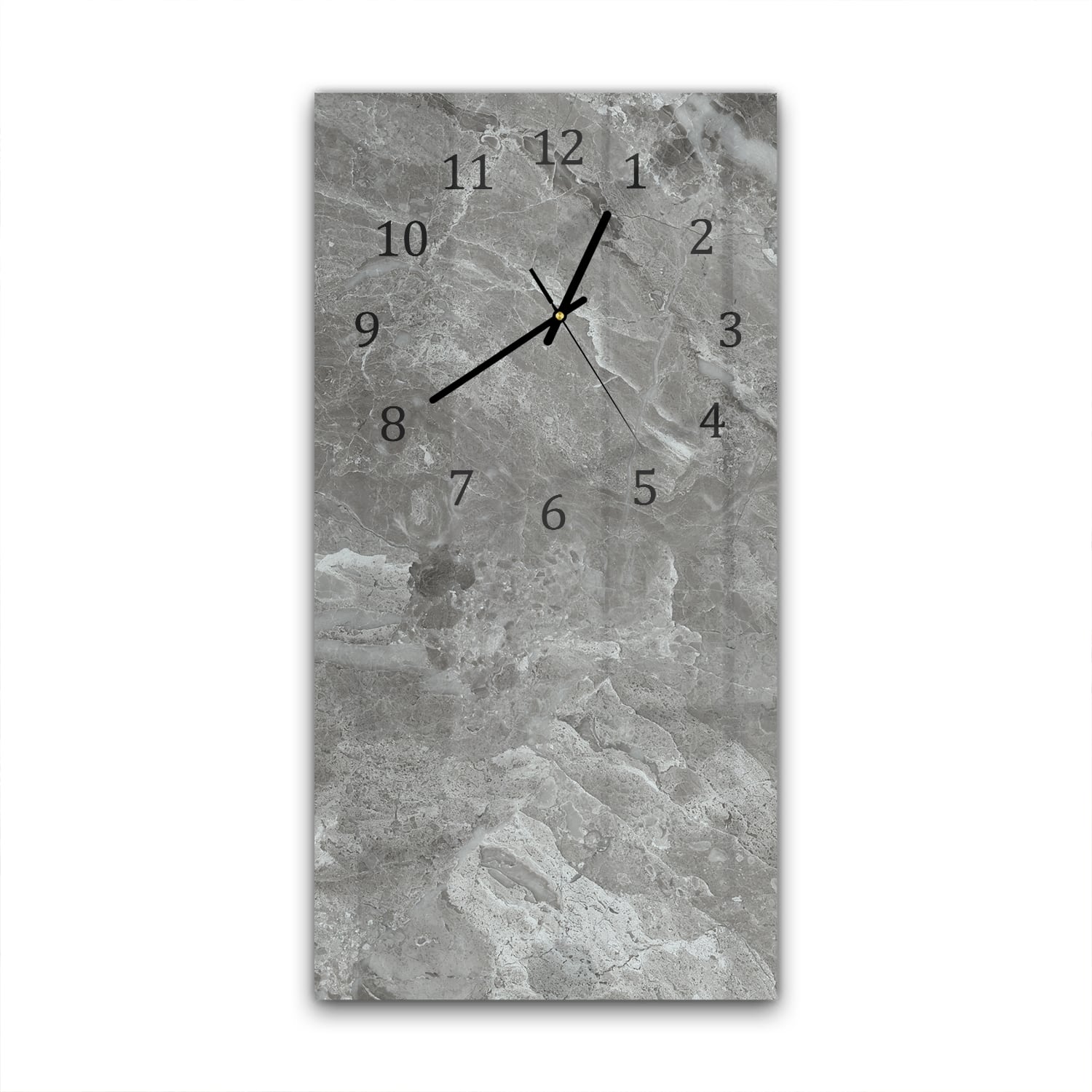 Wanduhr 30x60 - Silbergrauer Marmor