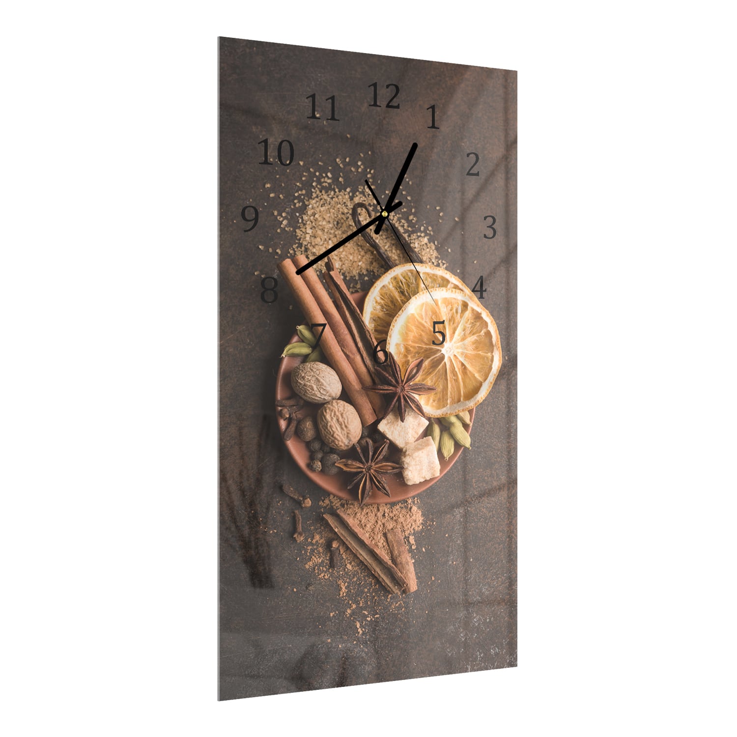 Wanduhr 30x60 - Zimt & Zitrus