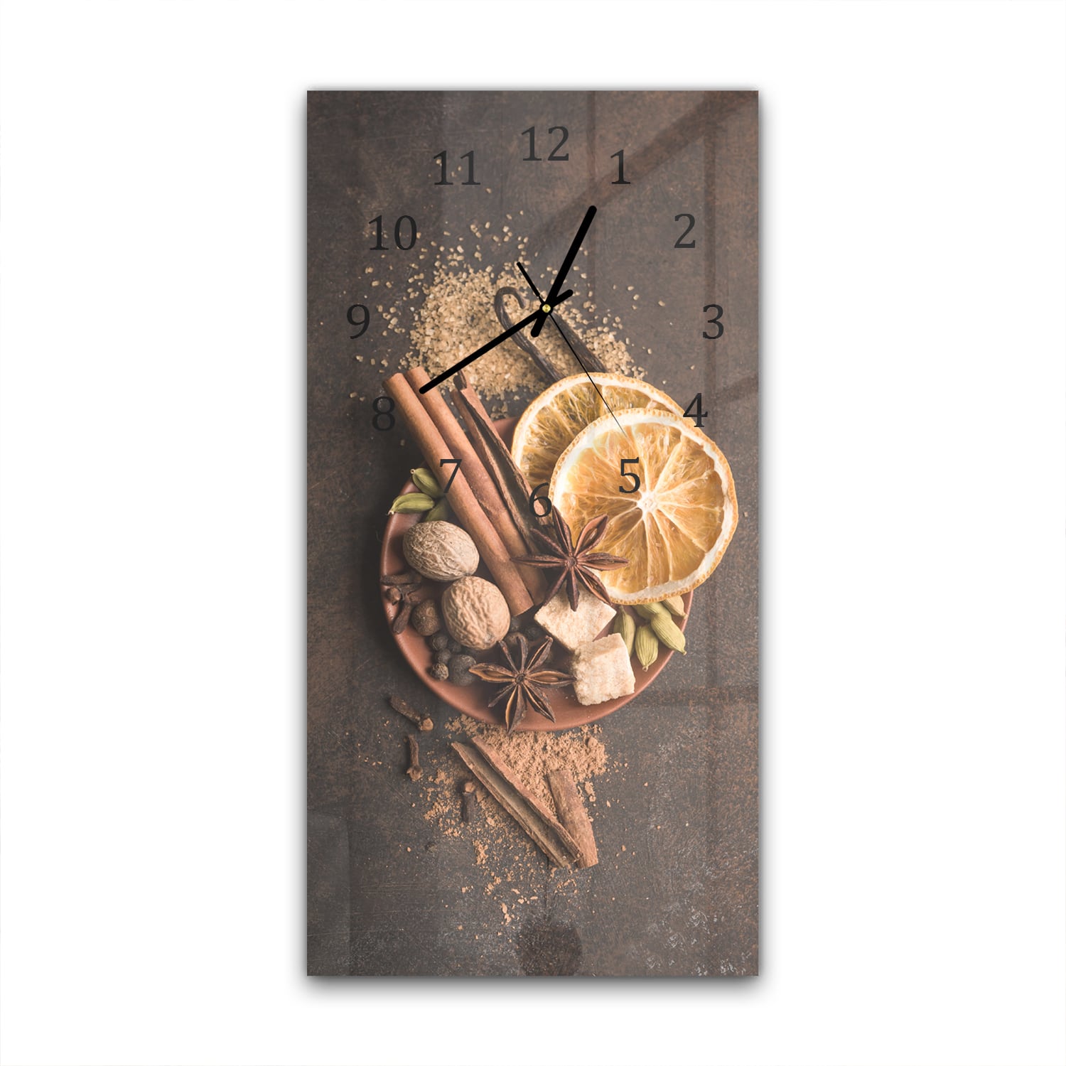 Wanduhr 30x60 - Zimt & Zitrus