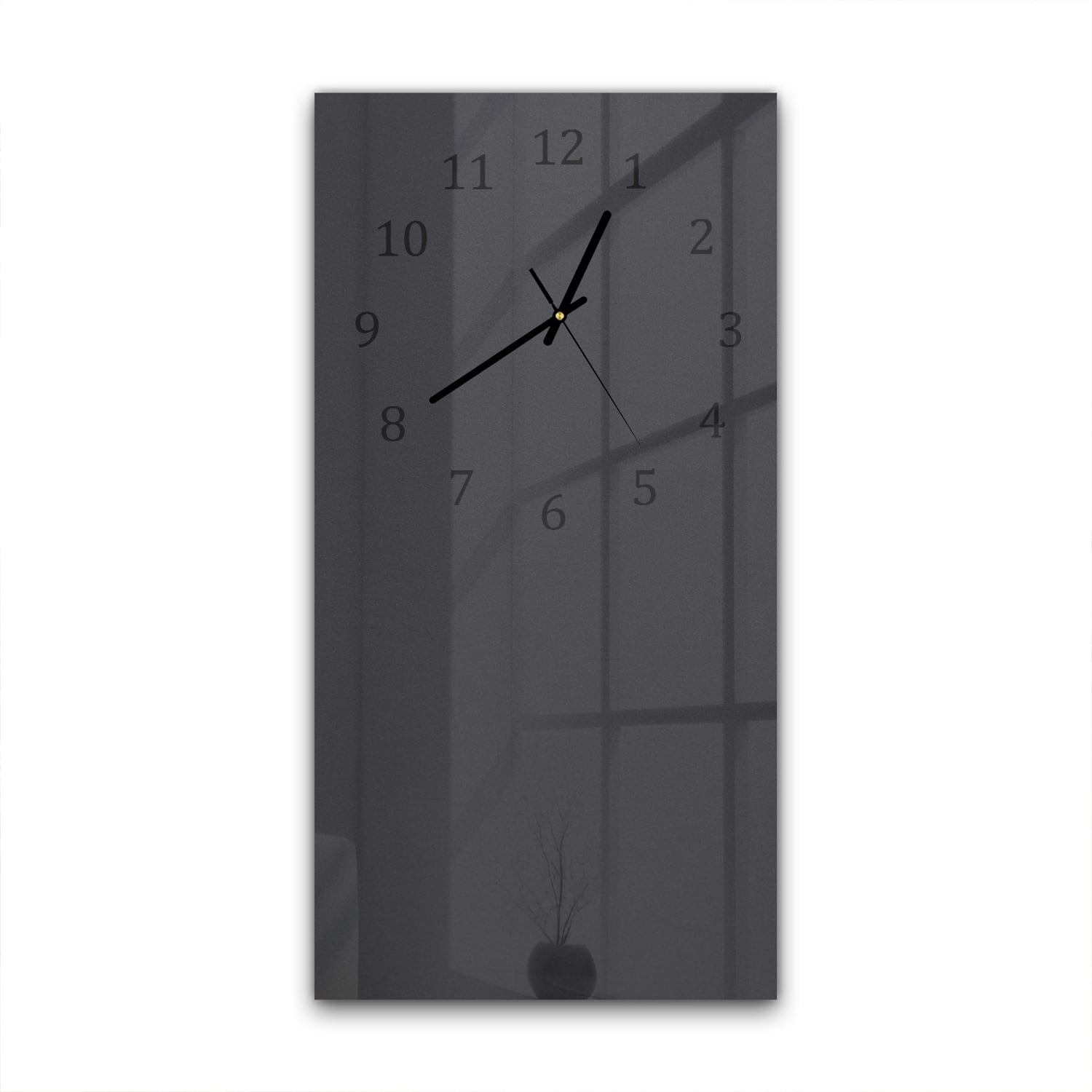 Wanduhr 30x60 - Matt Schwarz