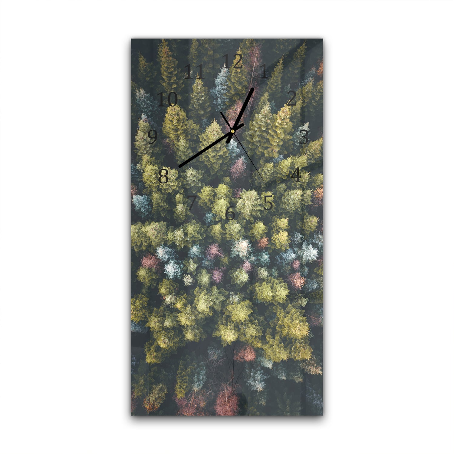 Wanduhr 30x60 - Wald von oben