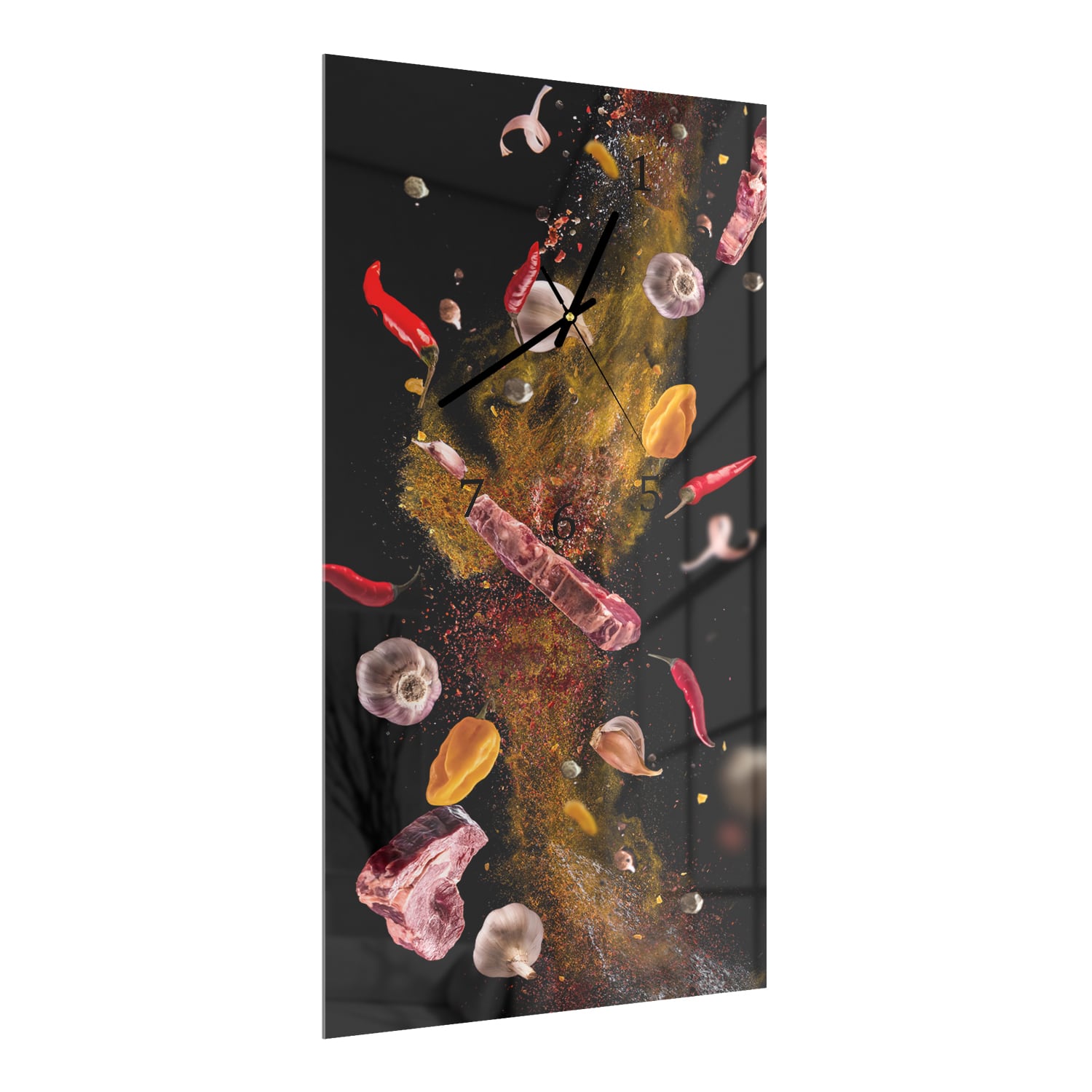 Wanduhr 30x60 - Würzige Fleischmischung