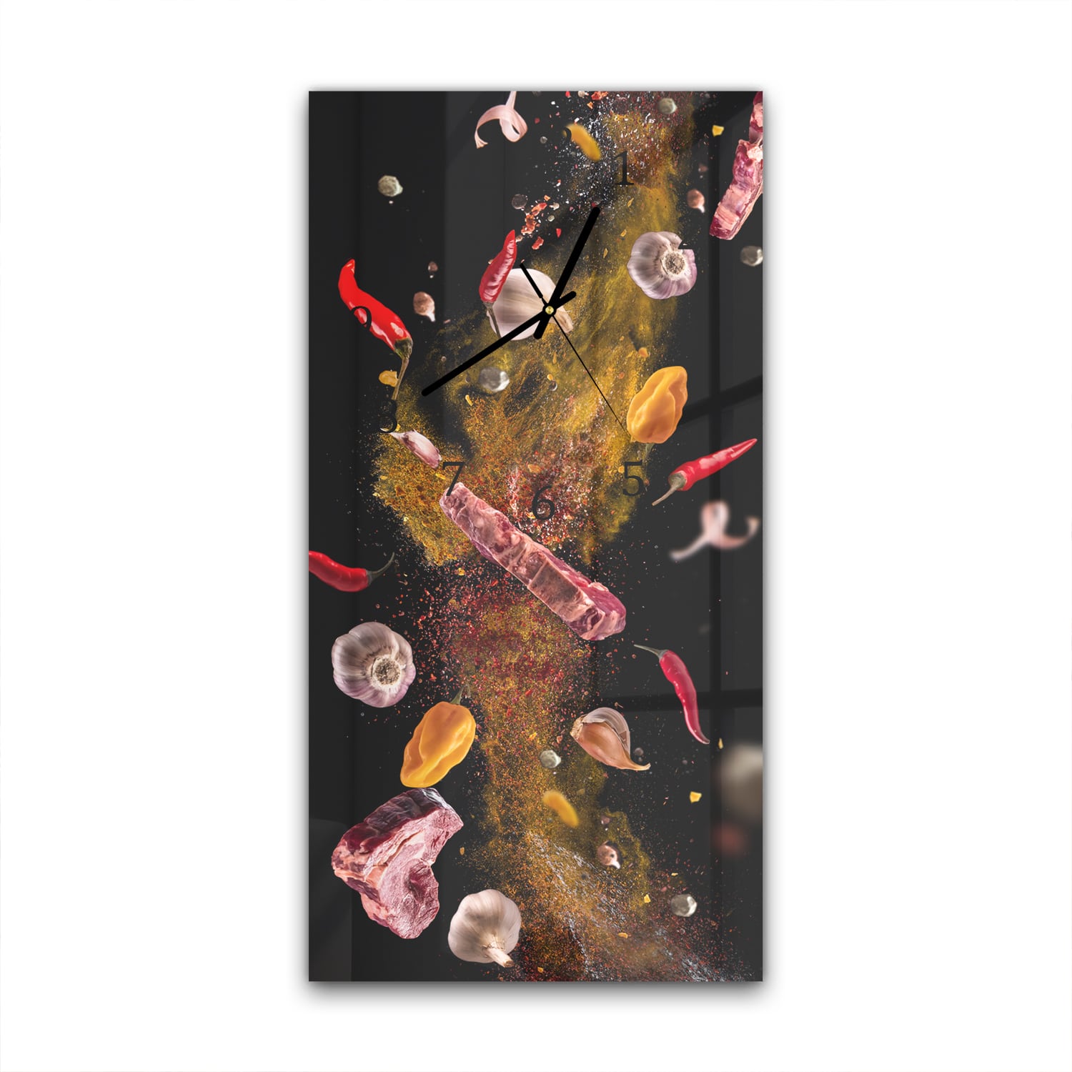 Wanduhr 30x60 - Würzige Fleischmischung