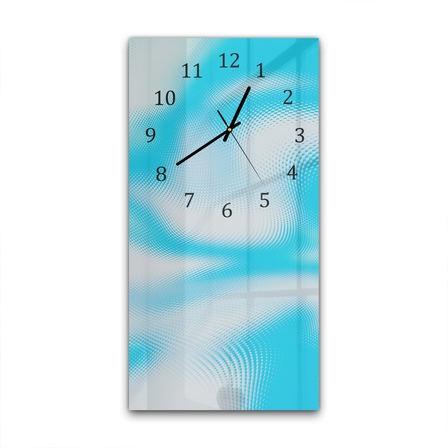 Wanduhr 30x60 - Blau-Weiße Abstraktion