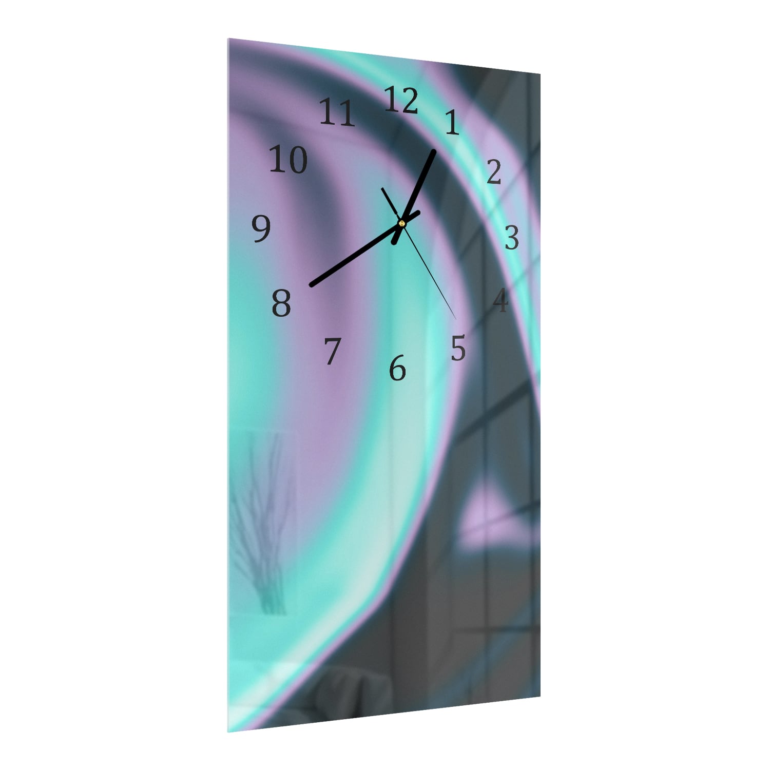 Wanduhr 30x60 - Neonwellen