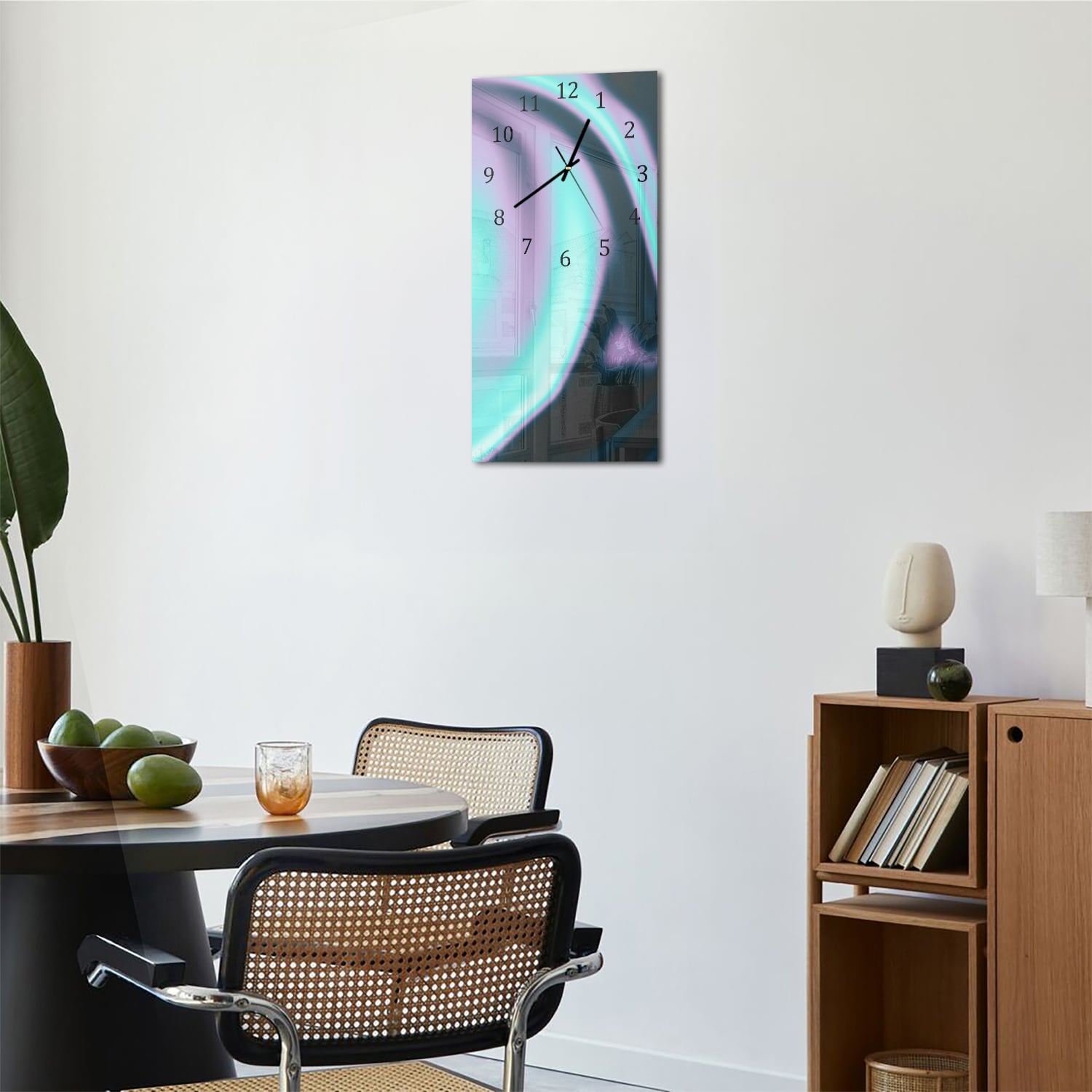 Wanduhr 30x60 - Neonwellen