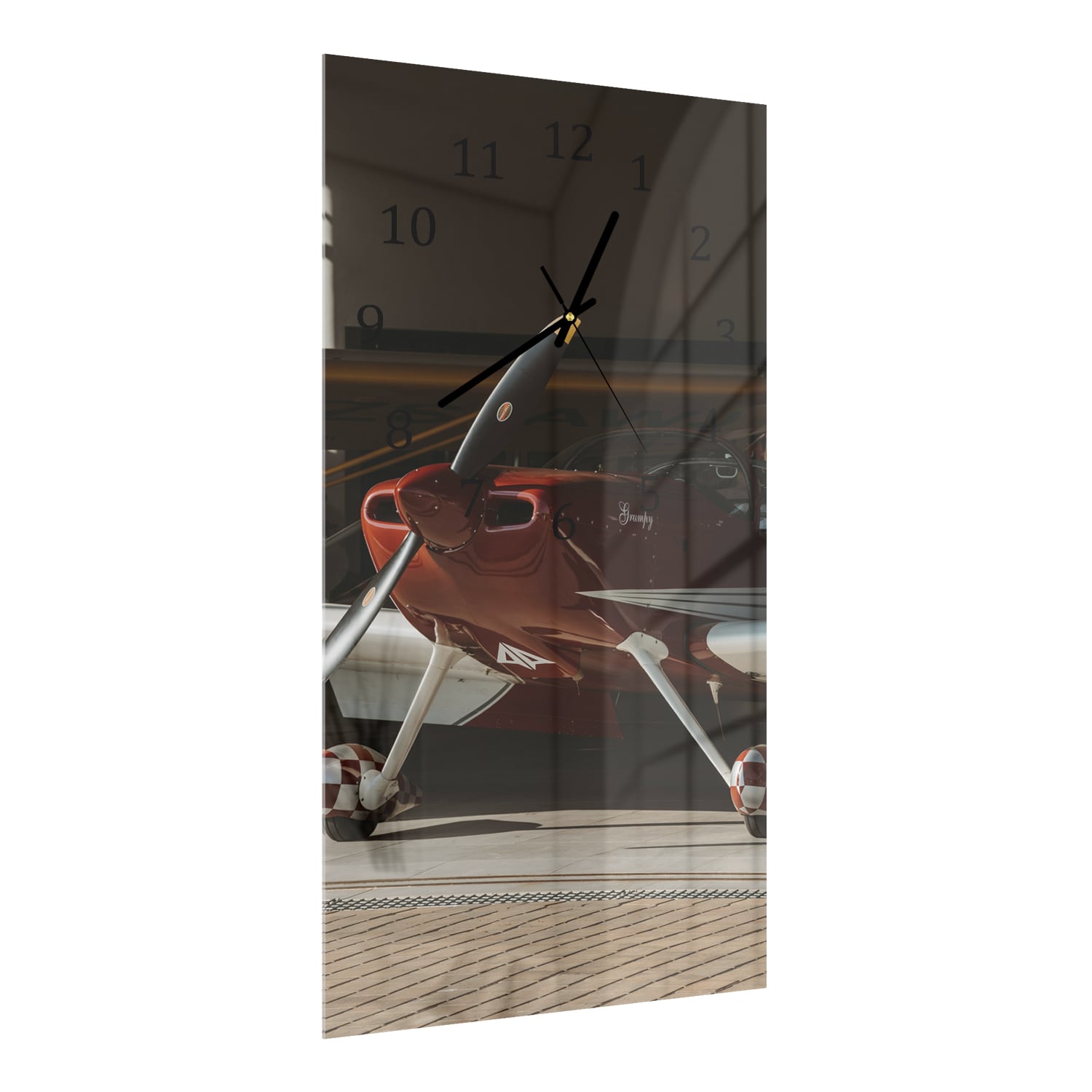 Wanduhr 30x60 - Sportflugzeug