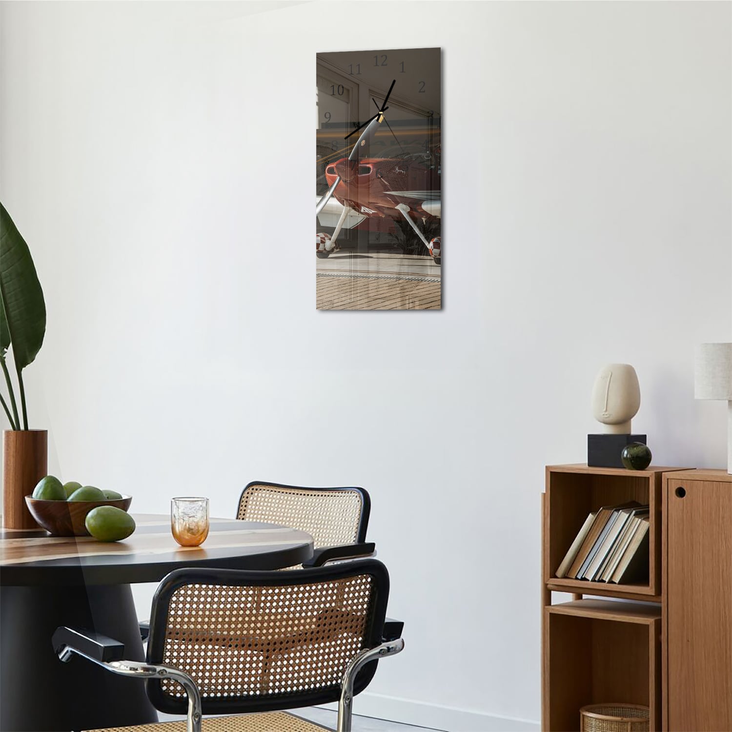 Wanduhr 30x60 - Sportflugzeug