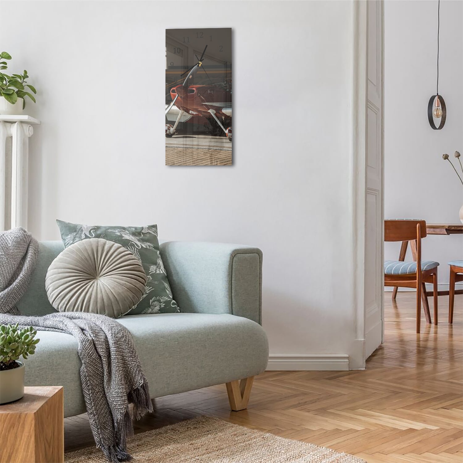 Wanduhr 30x60 - Sportflugzeug