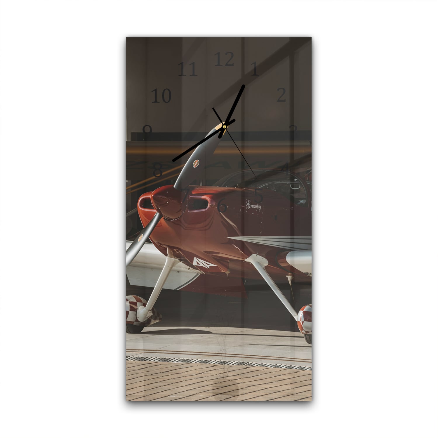 Wanduhr 30x60 - Sportflugzeug