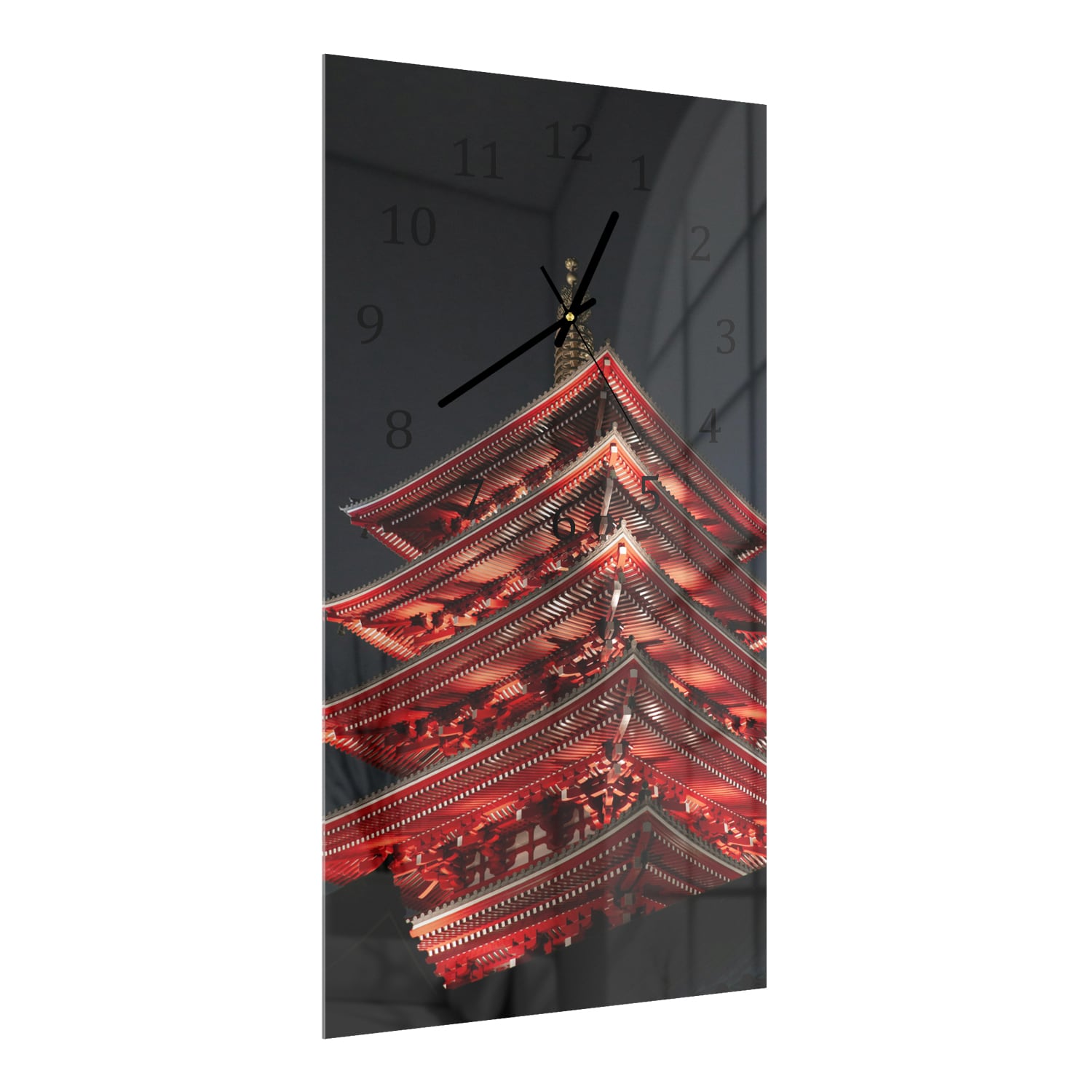 Wanduhr 30x60 - Abend in Japan