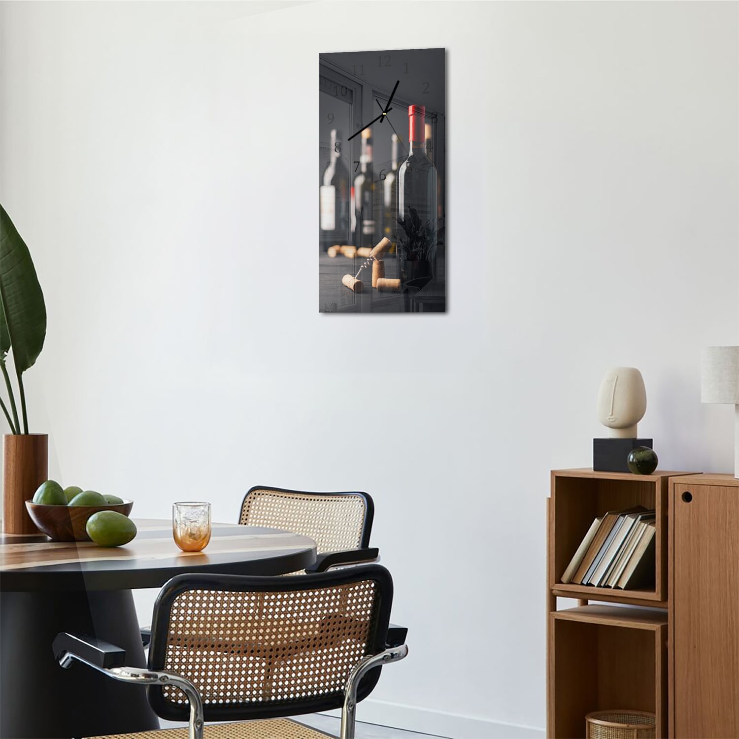 Wanduhr 30x60 - Weinflasche und Korken