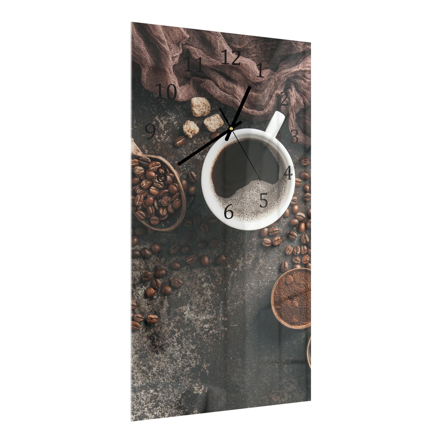 Wanduhr 30x60 - Kaffee und Bohnen