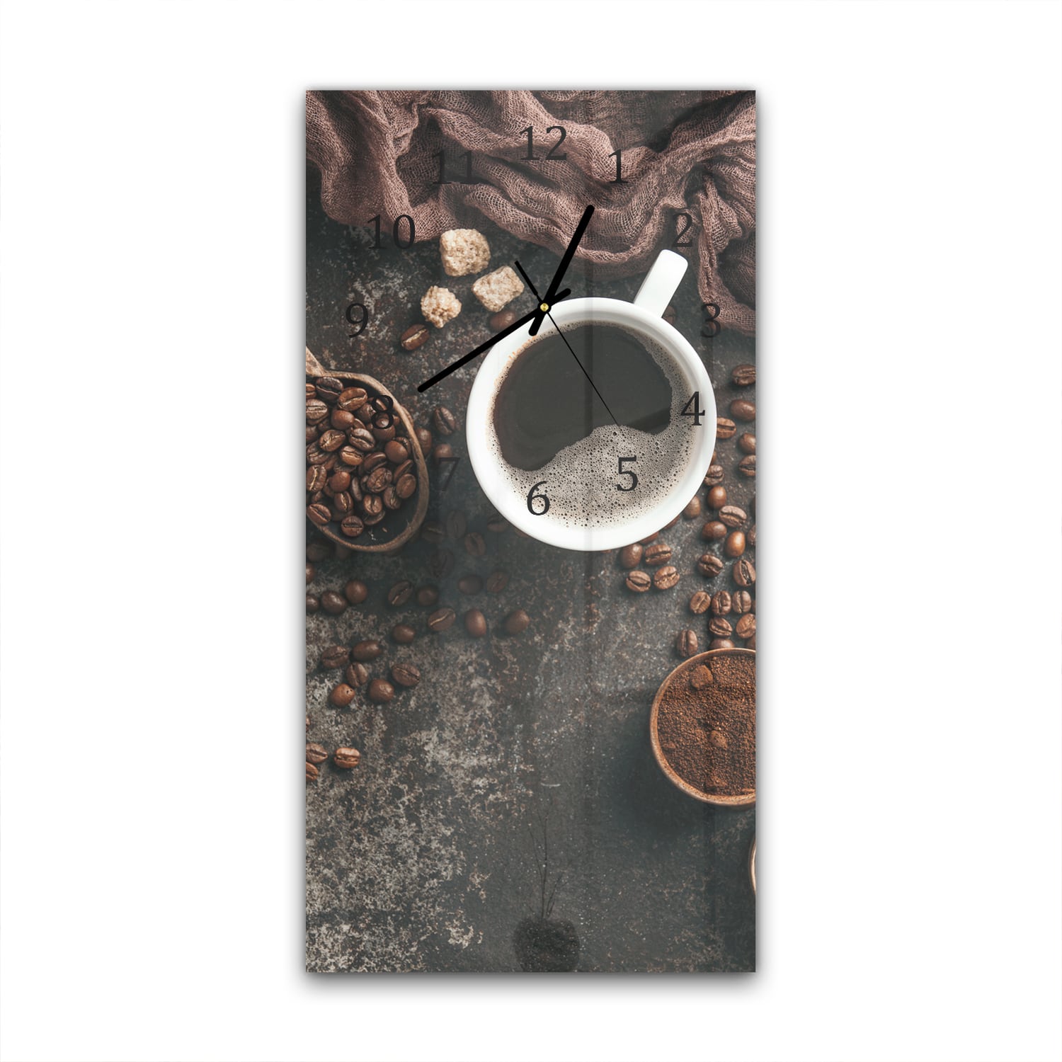 Wanduhr 30x60 - Kaffee und Bohnen