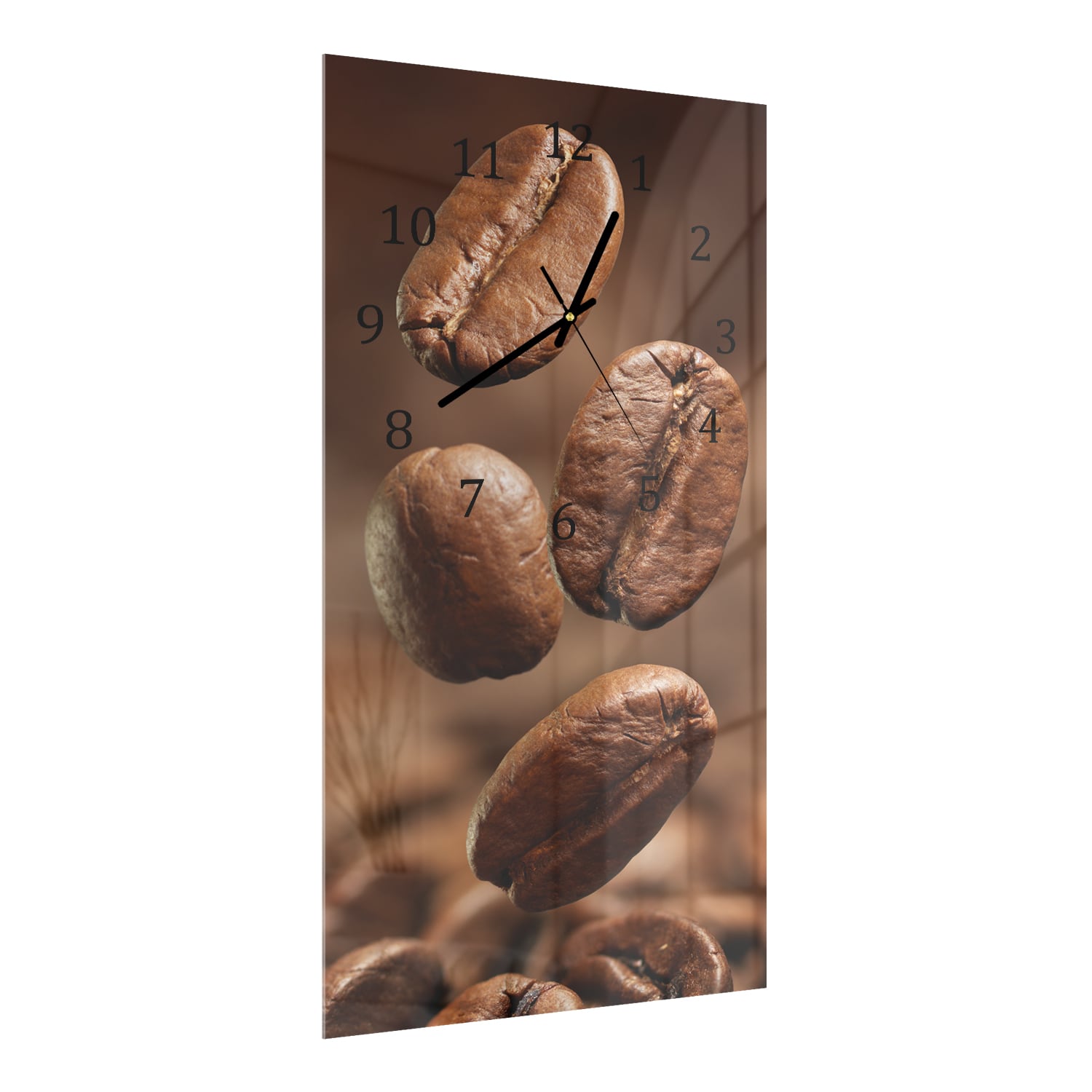 Wanduhr 30x60 - Kaffeebohnen Nahaufnahme