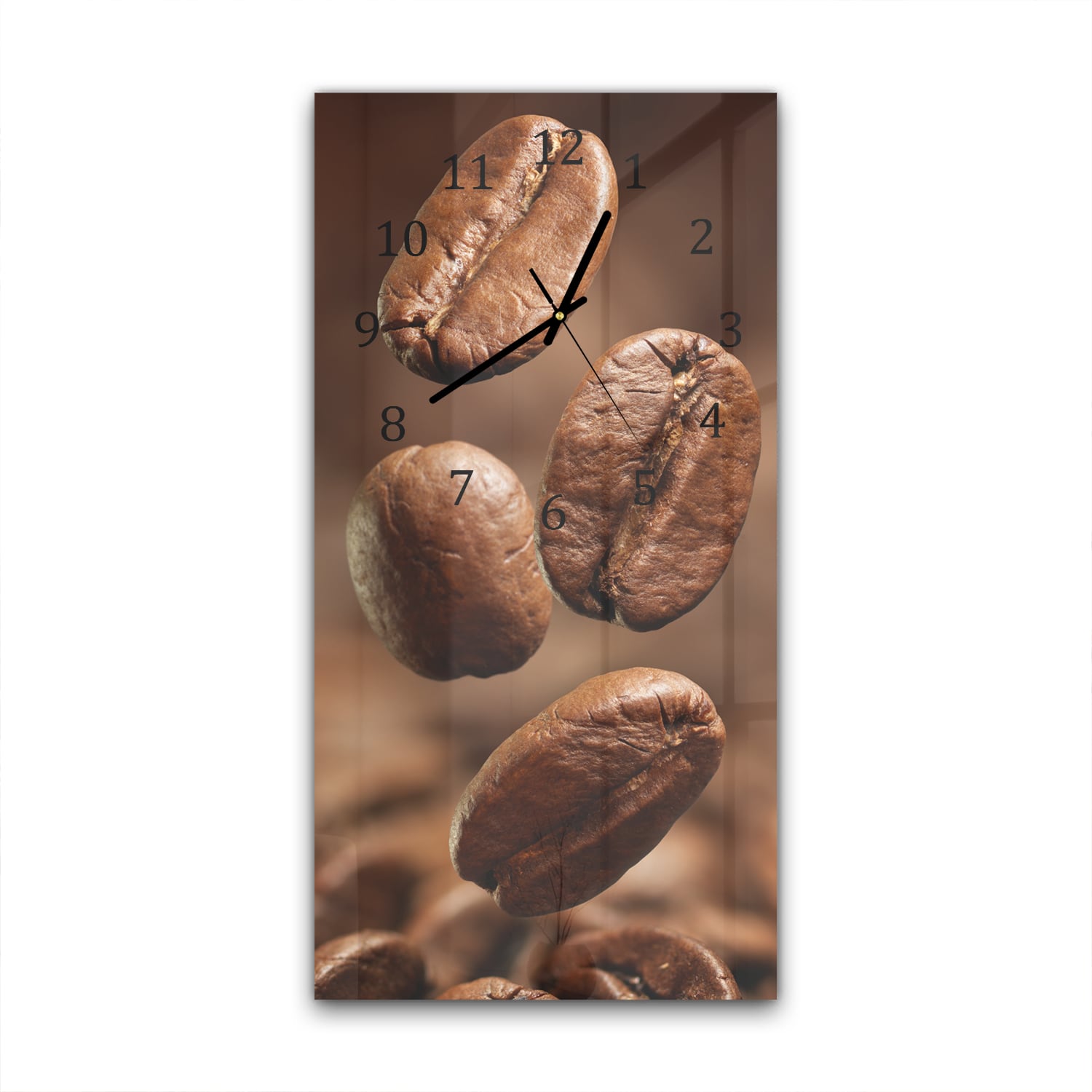 Wanduhr 30x60 - Kaffeebohnen Nahaufnahme