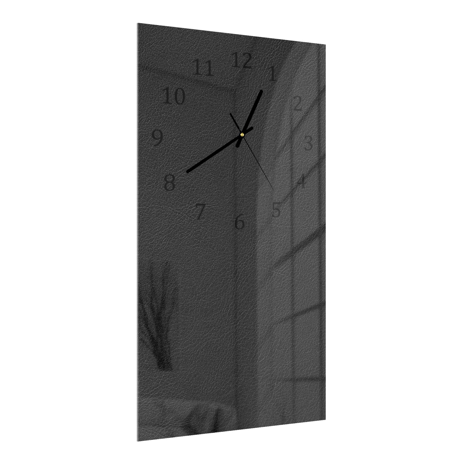 Wanduhr 30x60 - Schwarze Leder-Textur