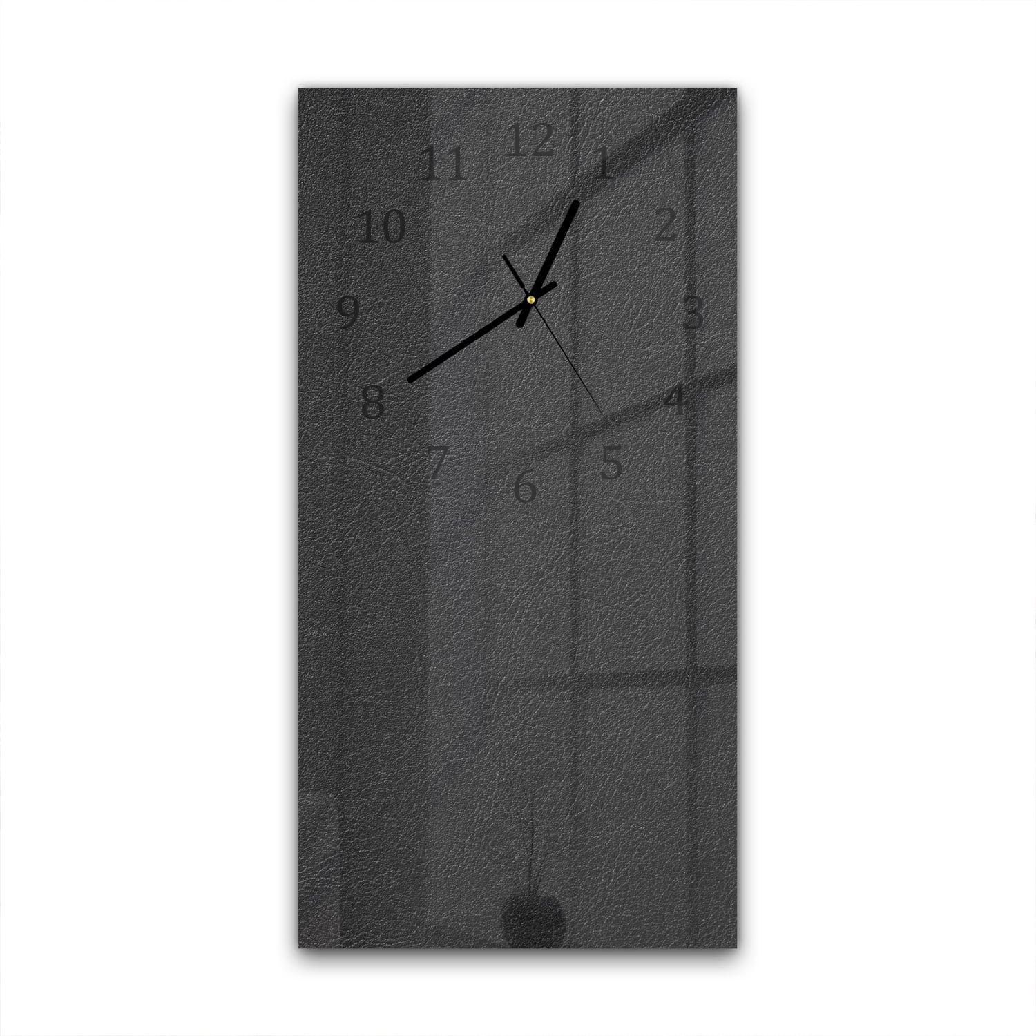 Wanduhr 30x60 - Schwarze Leder-Textur