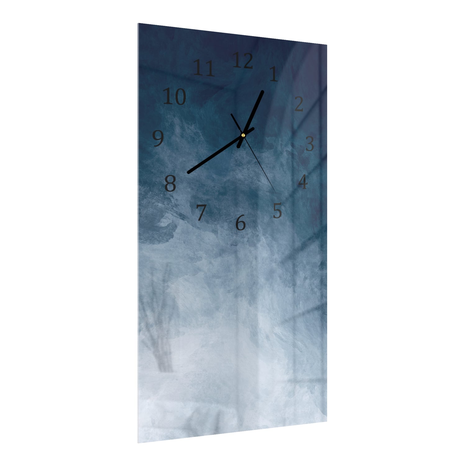 Wanduhr 30x60 - Blaue Aquarell-Textur