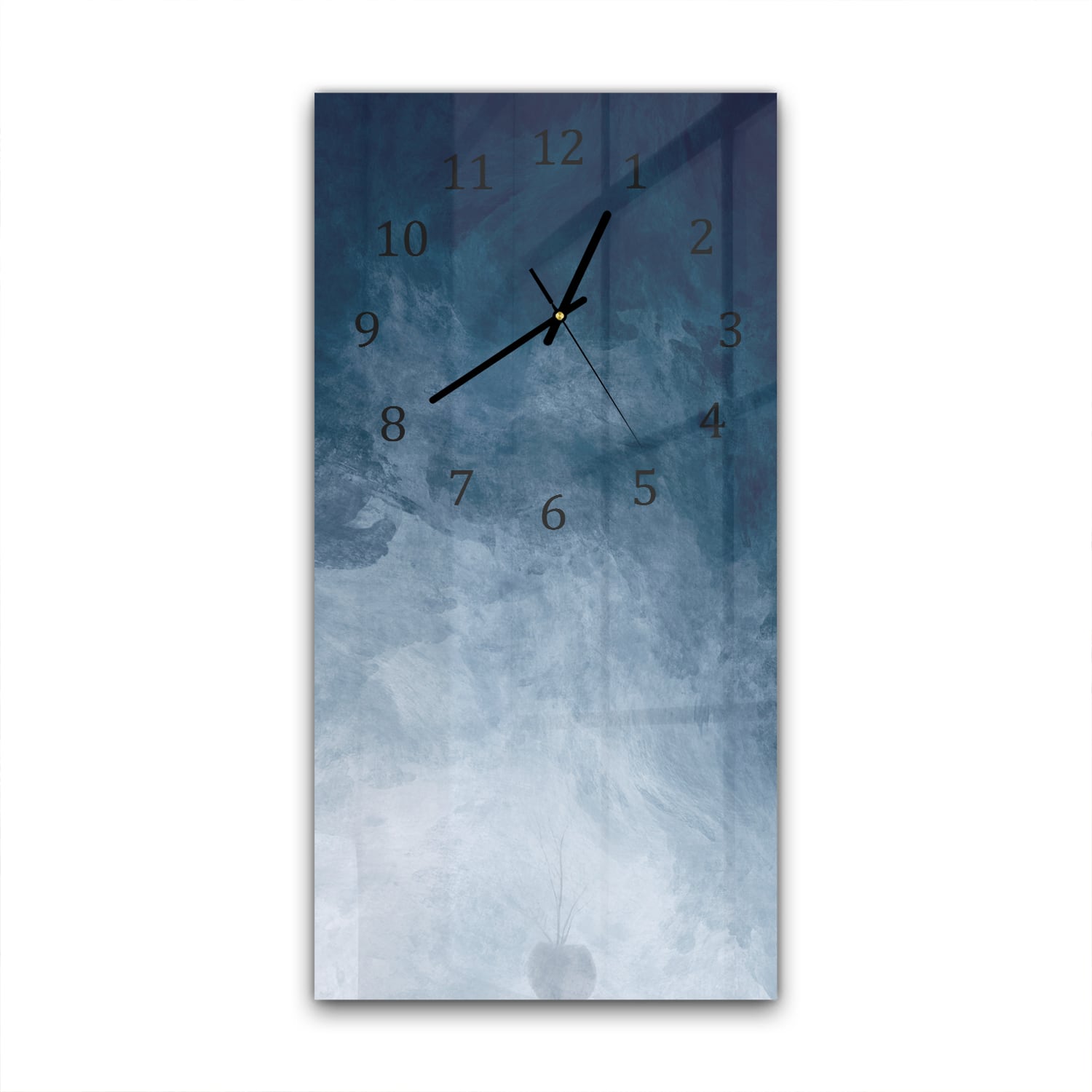 Wanduhr 30x60 - Blaue Aquarell-Textur