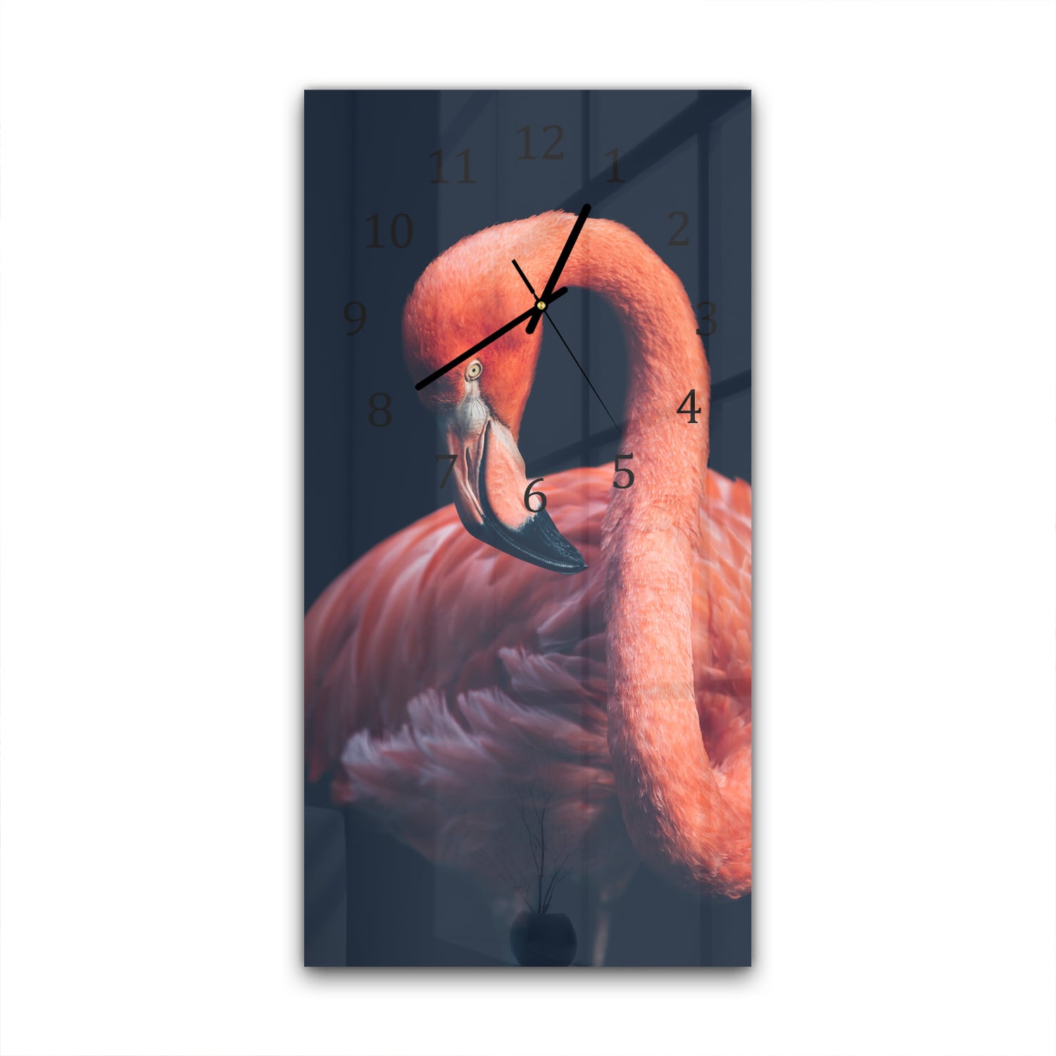 Wanduhr 30x60 - Rosa Flamingo