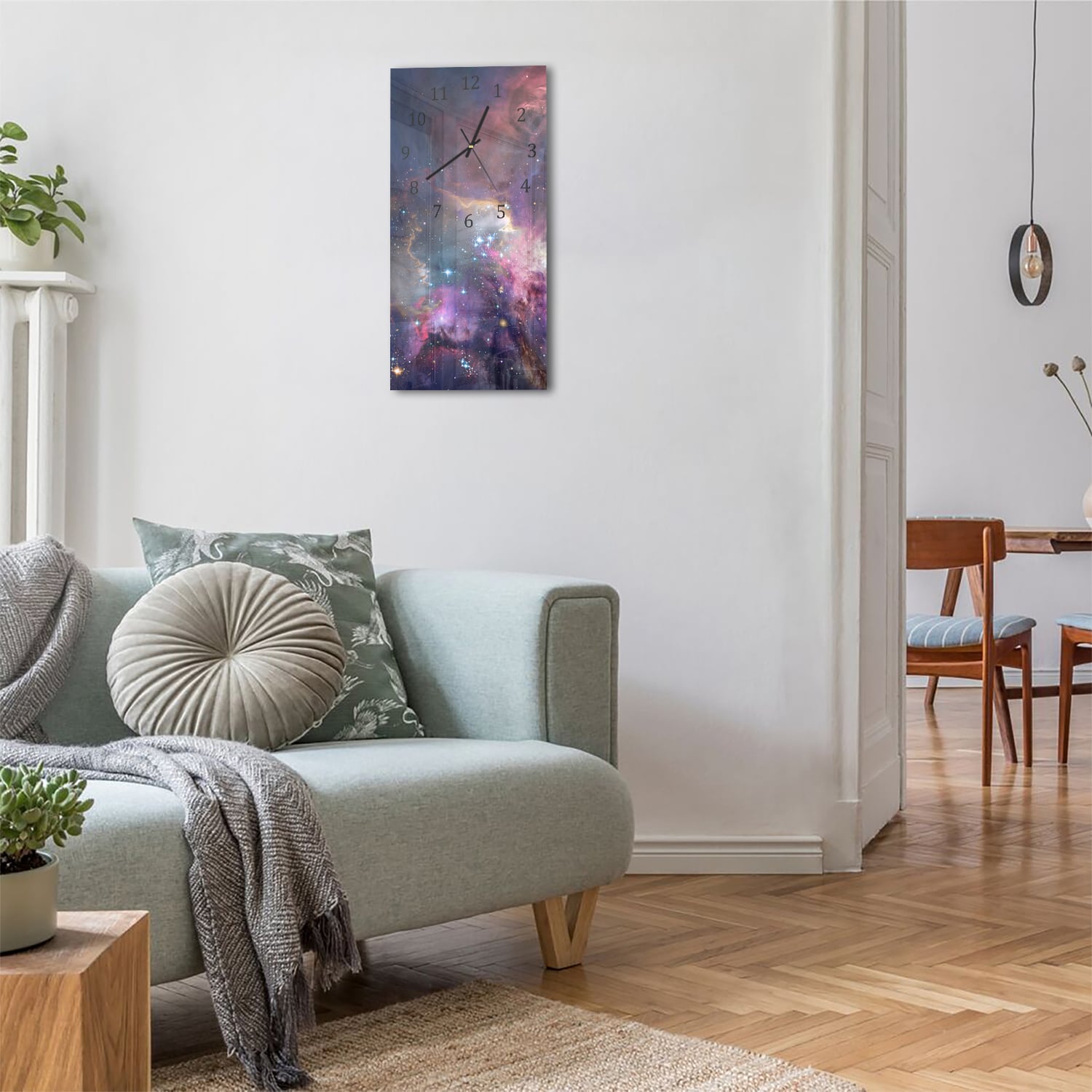 Wanduhr 30x60 - Farben der Milchstraße