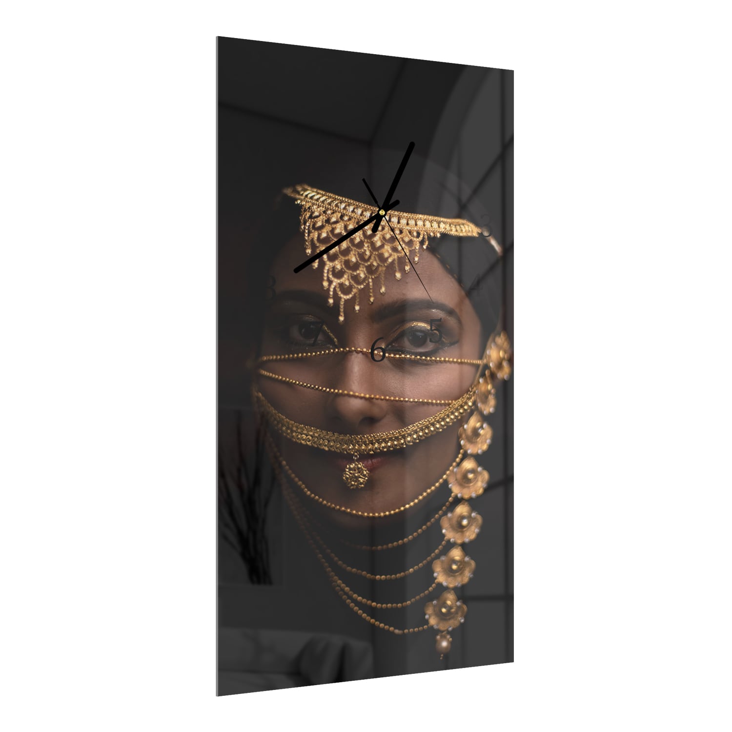 Wanduhr 30x60 - Östliche Eleganz in Gold